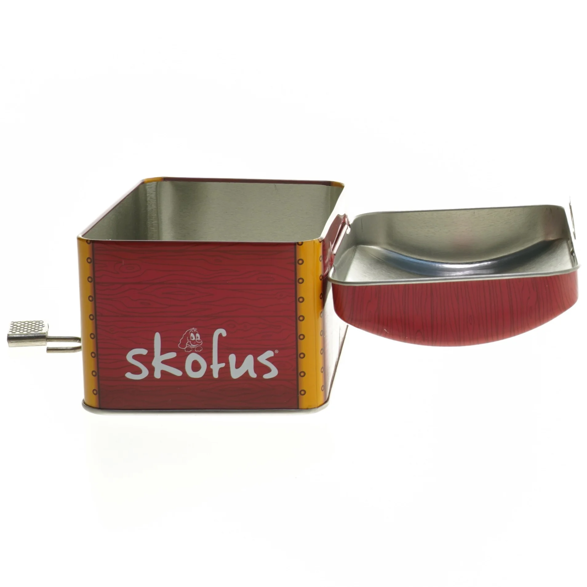 Børne sparebøsse med lås fra Skofus (str. 7x12,5x9 cm)