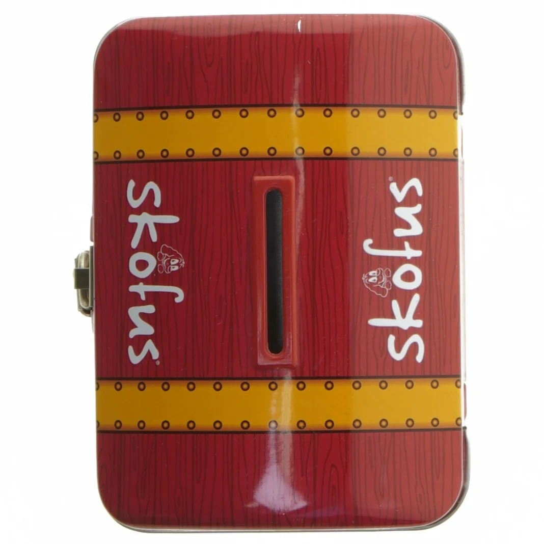 Børne sparebøsse med lås fra Skofus (str. 7x12,5x9 cm)