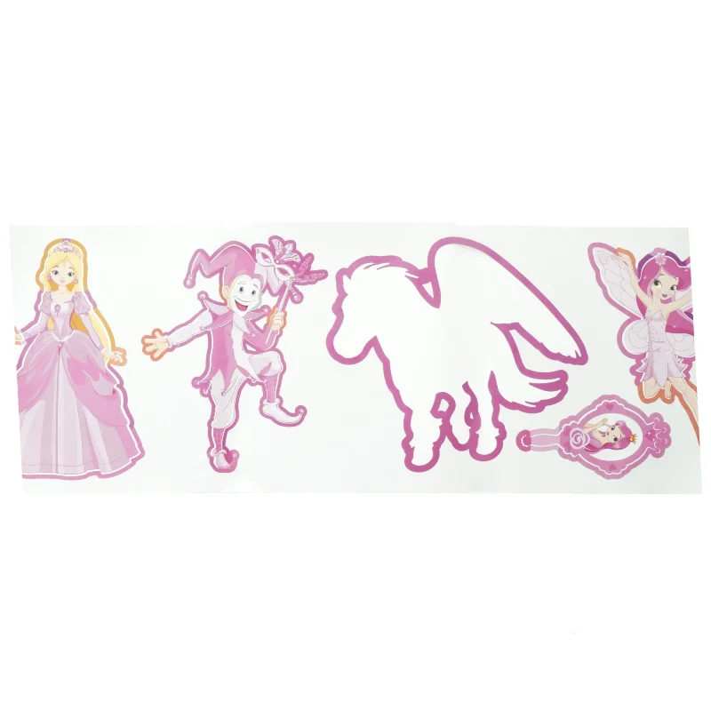 Wall stickers med prinsesse tema 5 ark (str. 70 x 24 cm)