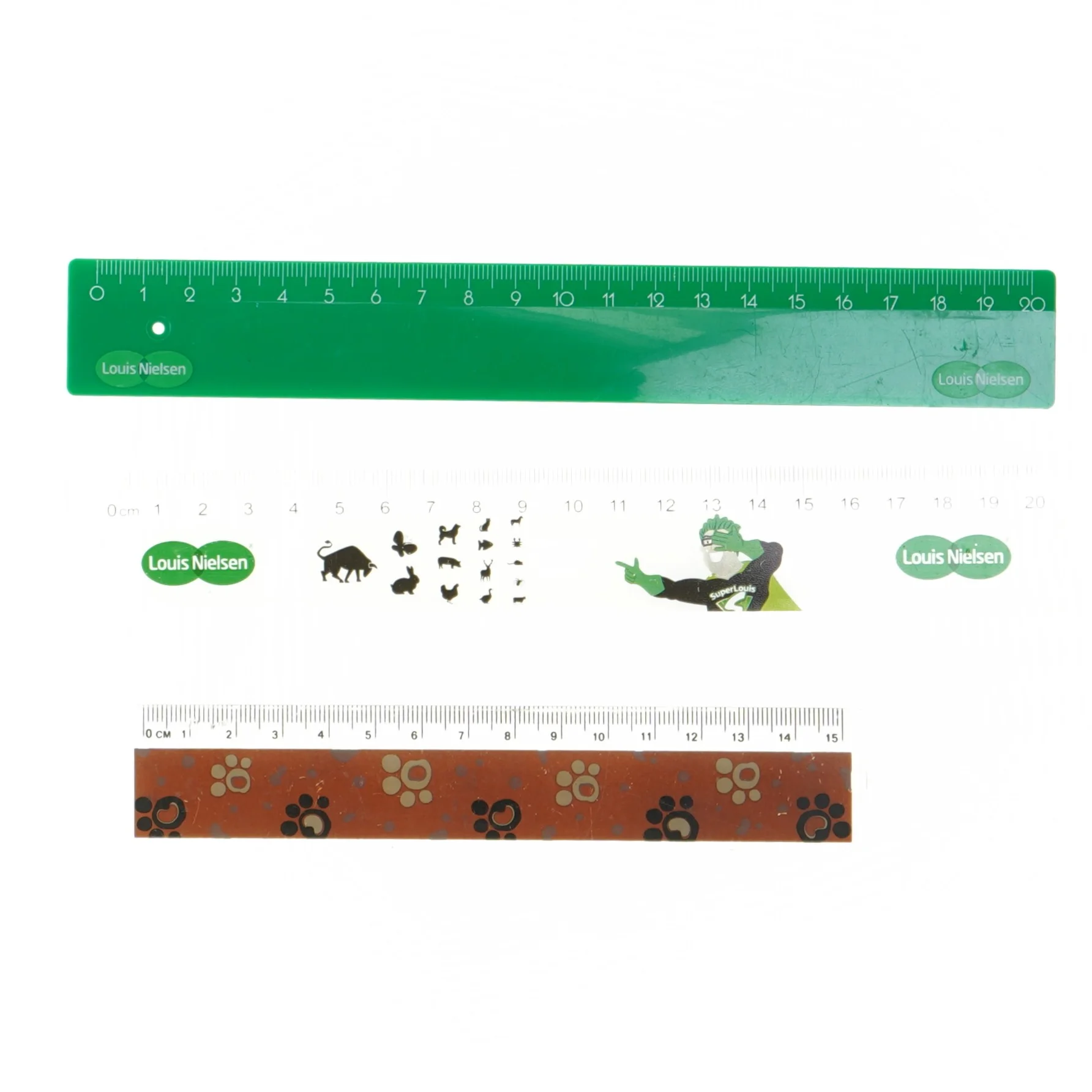 Sæt af linealer fra Louis Nielsen (str. 20 cm og 15 cm)