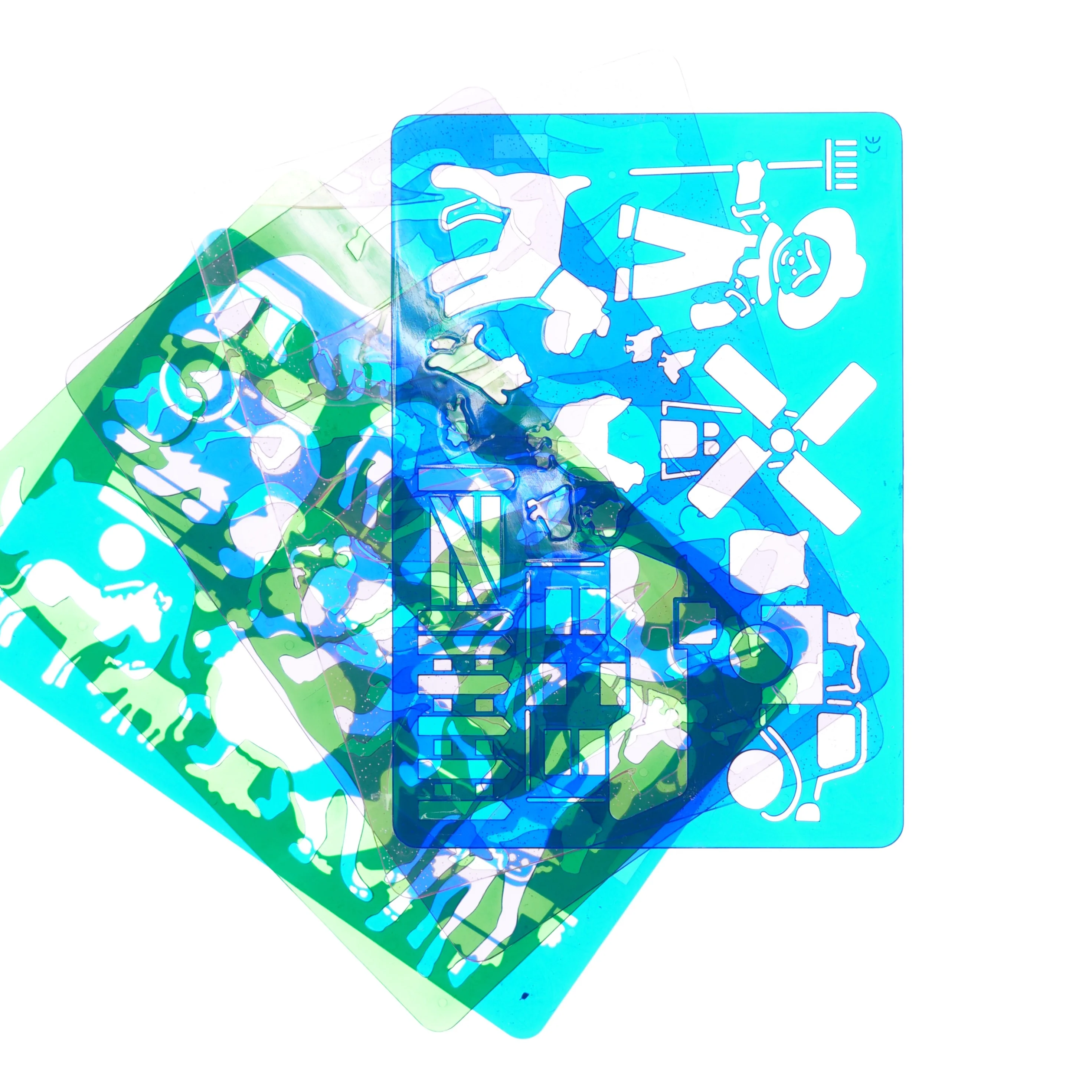 Plast tegne stencils (str. 27 x 19 cm)