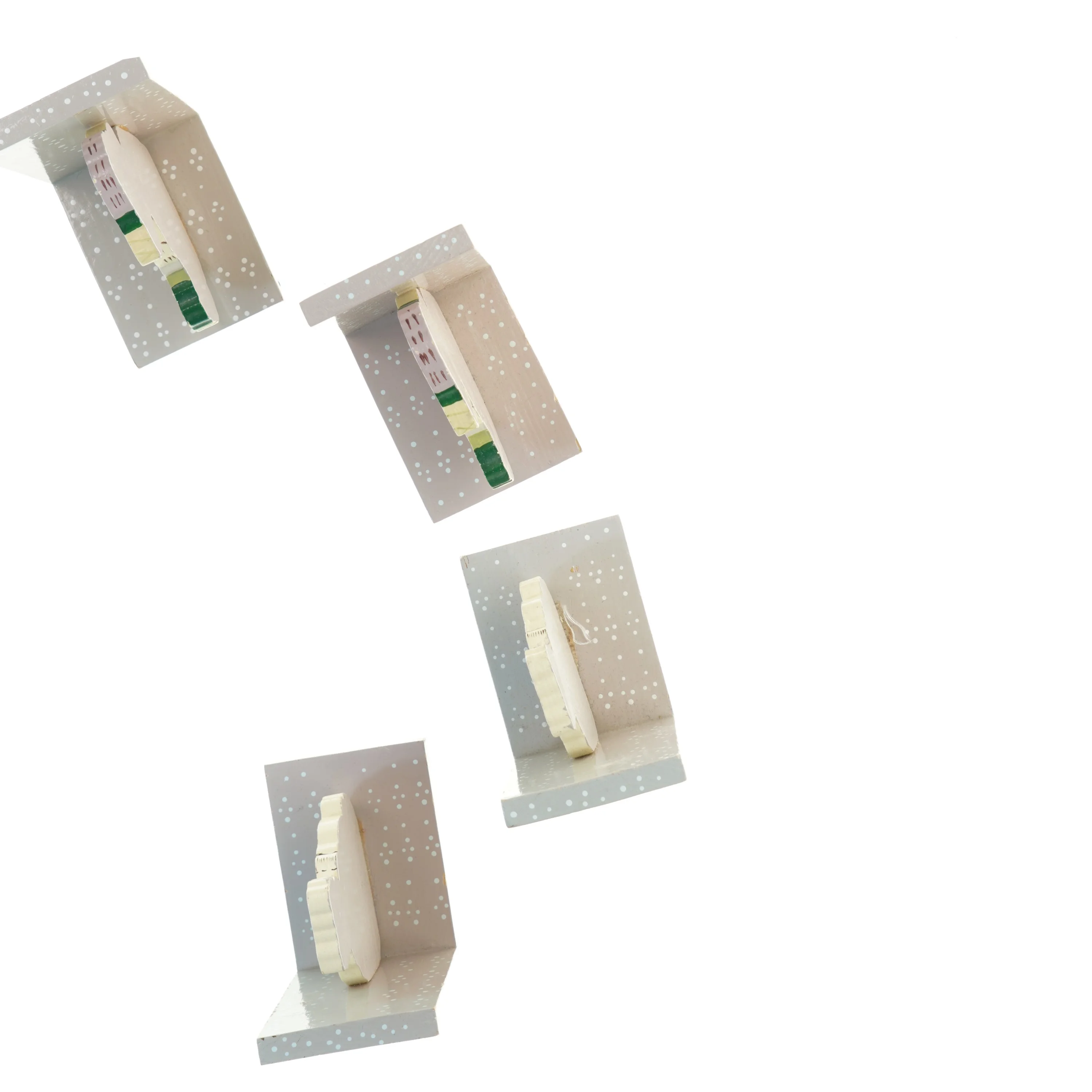 Træbogstøtter med bjørnemotiver (str. 15,5 x 13 cm)