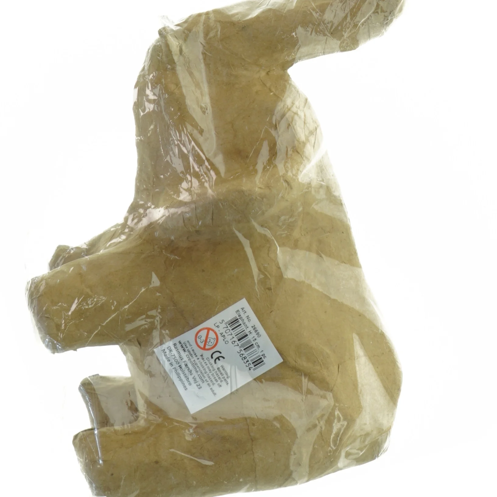 Papmaché elefant figur fra Creotime (str. 15 cm)