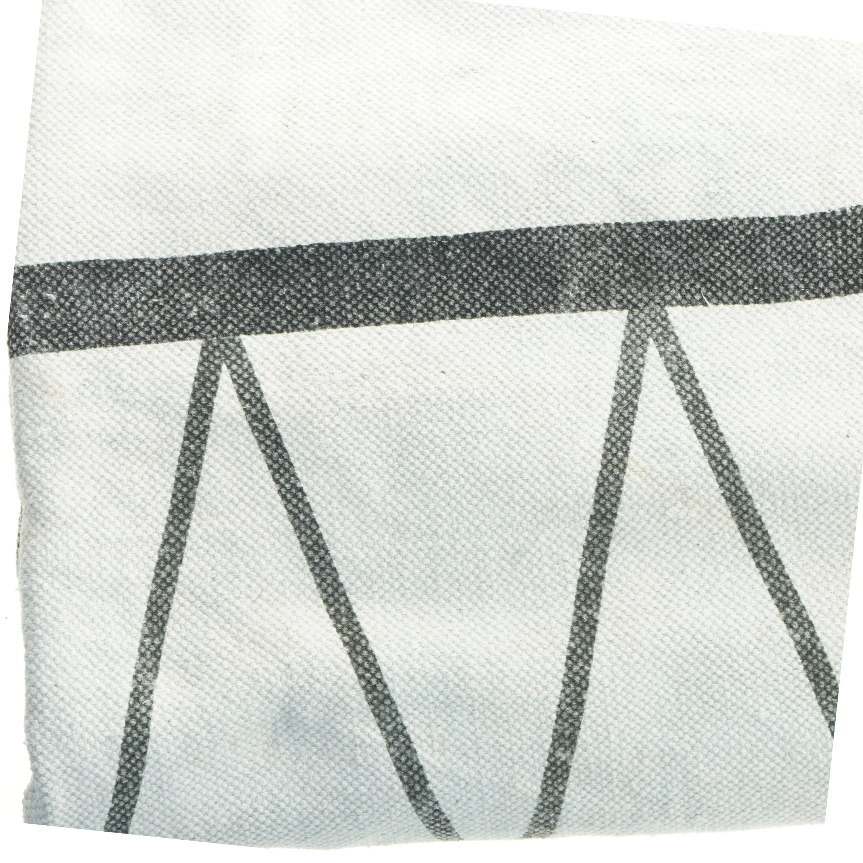 Rektangulært vævet tæppe med geometrisk mønster frynser (str. 256x91 cm)