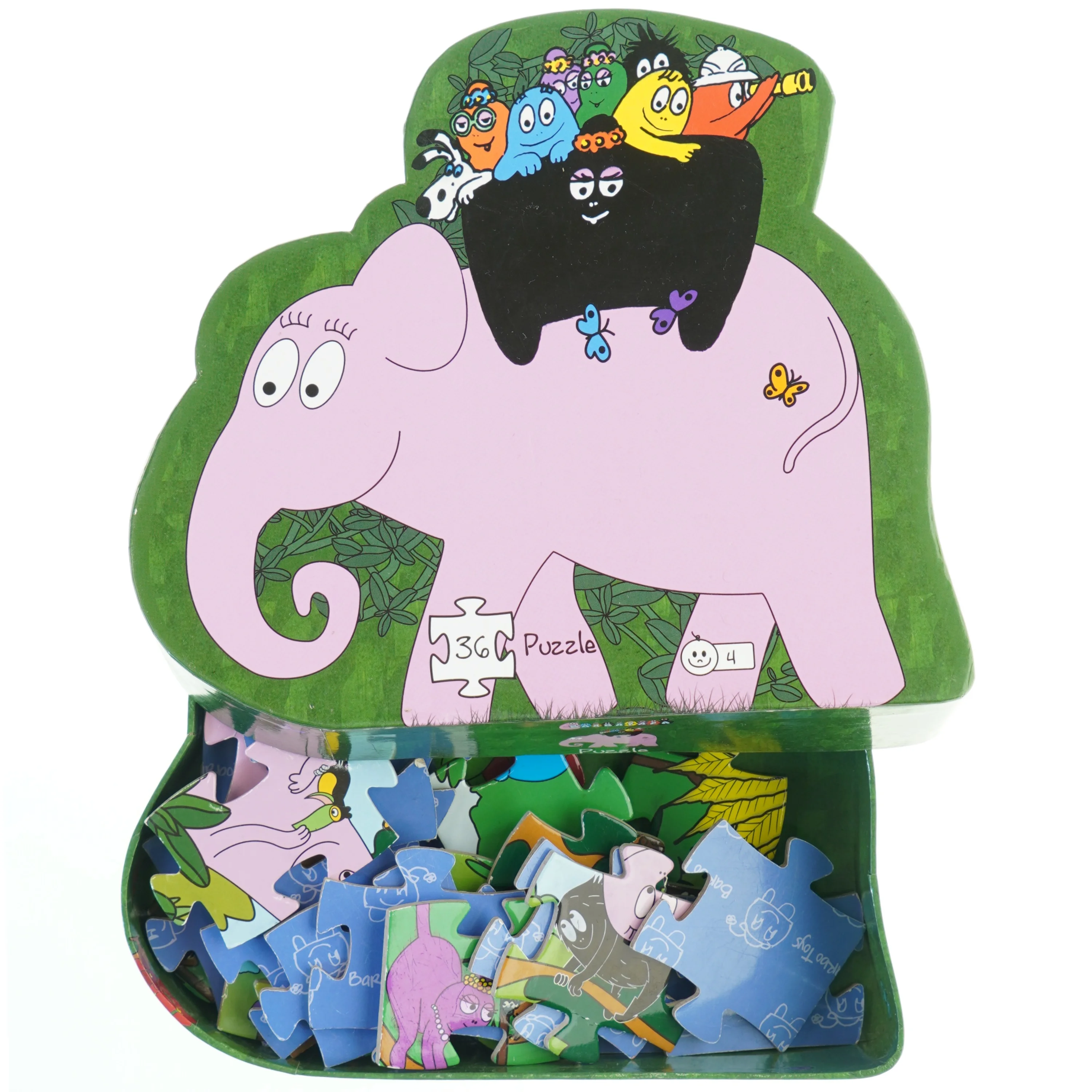 Barbapapa Børnepuslespil i formet æske fra Barbo Toys (str. 27,5x26 cm)