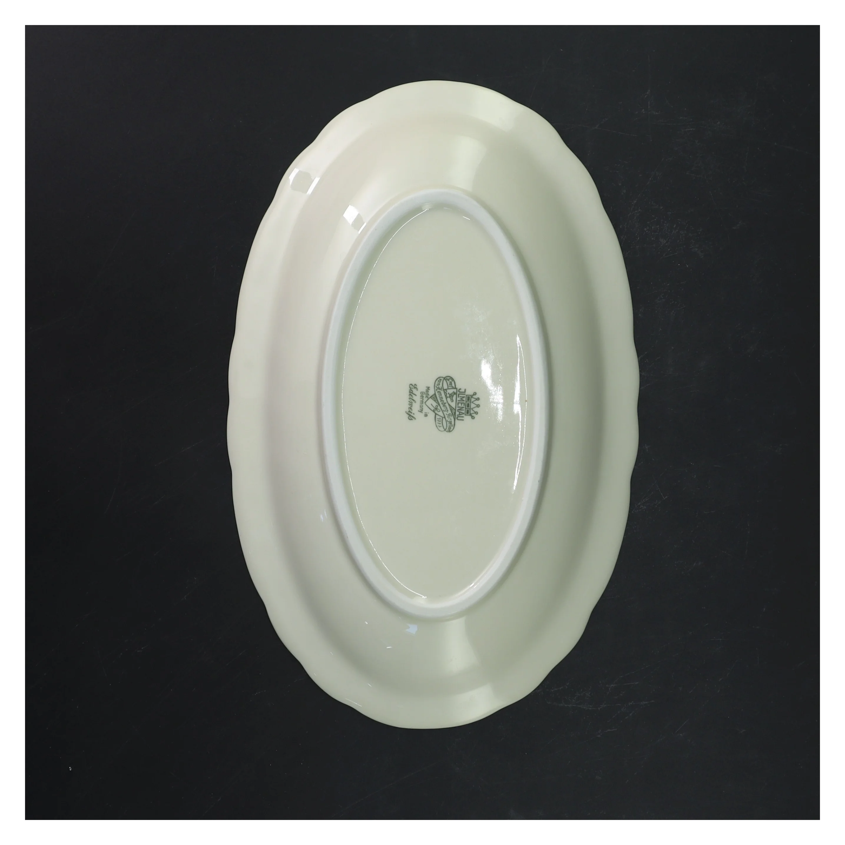 Porcelænsfad med guldkant fra Edelweiß (str. 25x16 cm)