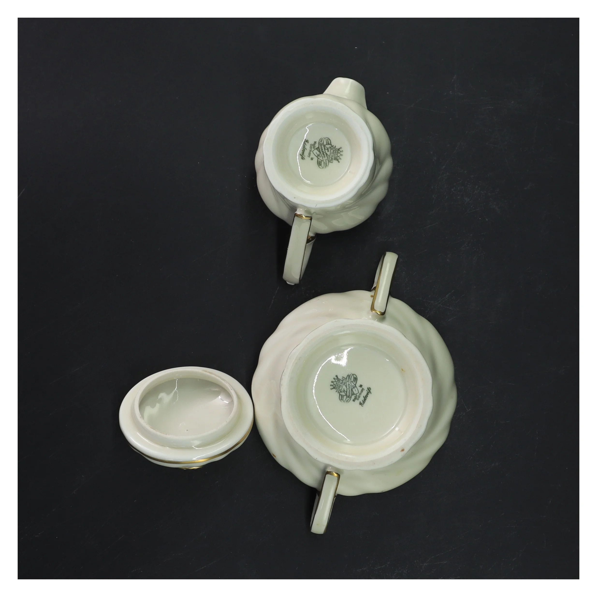 Kande og sukkerskål sæt fra Edelweiß (str. Ø 9x h10 og Ø6xh9 cm)