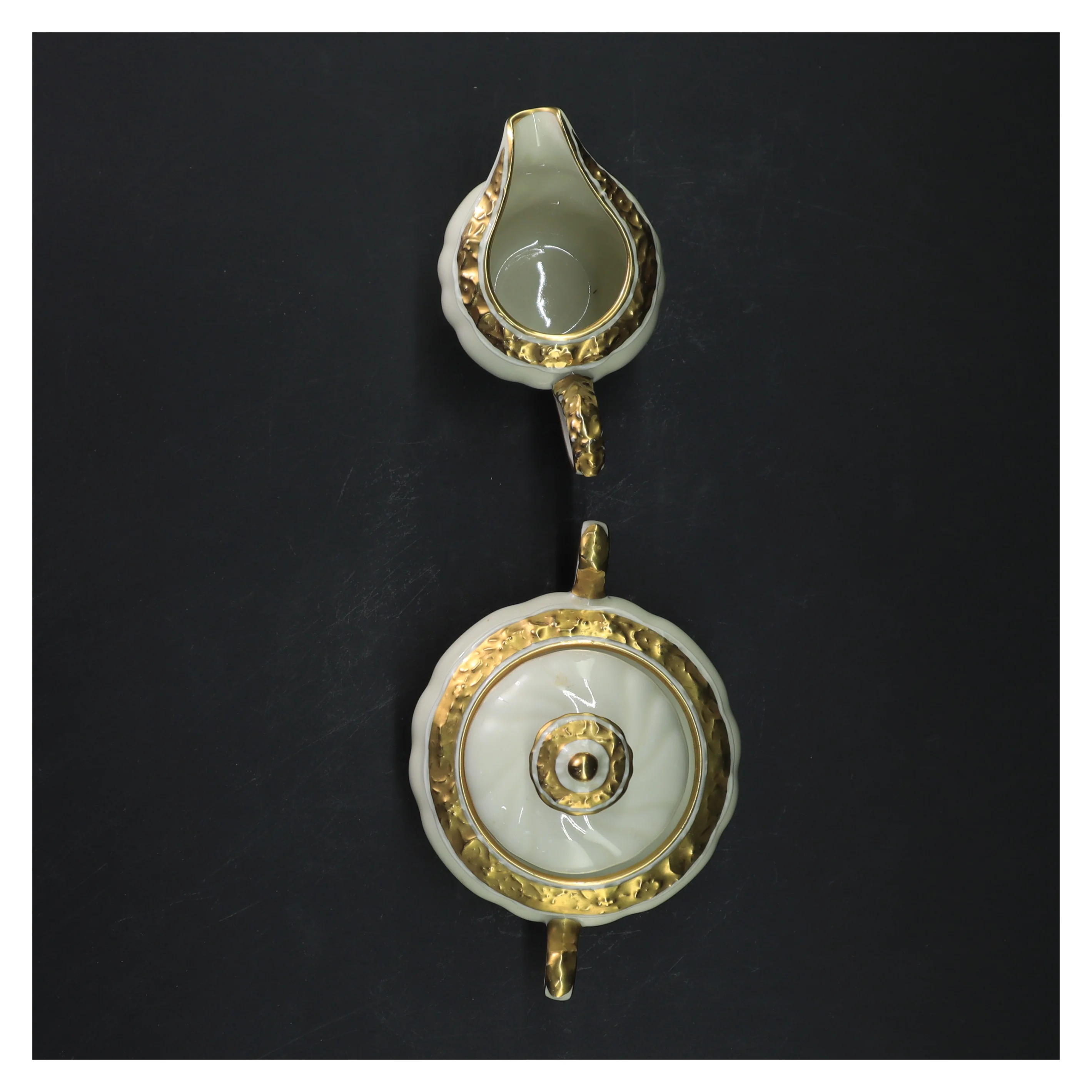 Kande og sukkerskål sæt fra Edelweiß (str. Ø 9x h10 og Ø6xh9 cm)