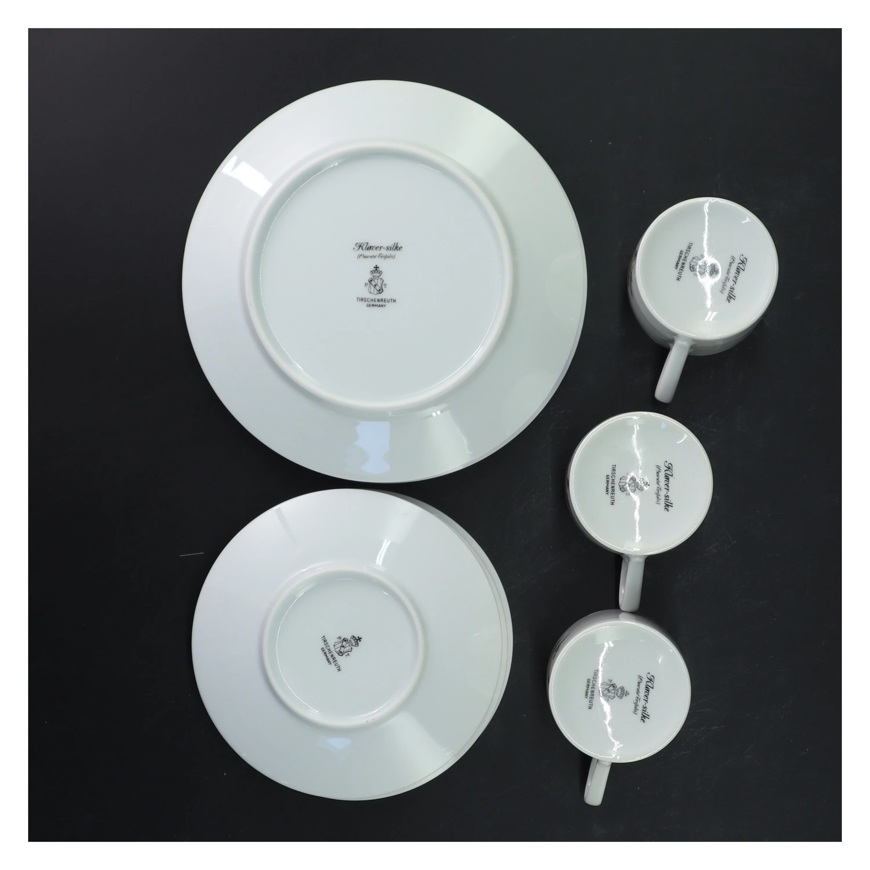 Kløver-slik porcelæn stel fra Tirschenreuth Bavaria (str. Ø 17 og ø13xh7 cm)