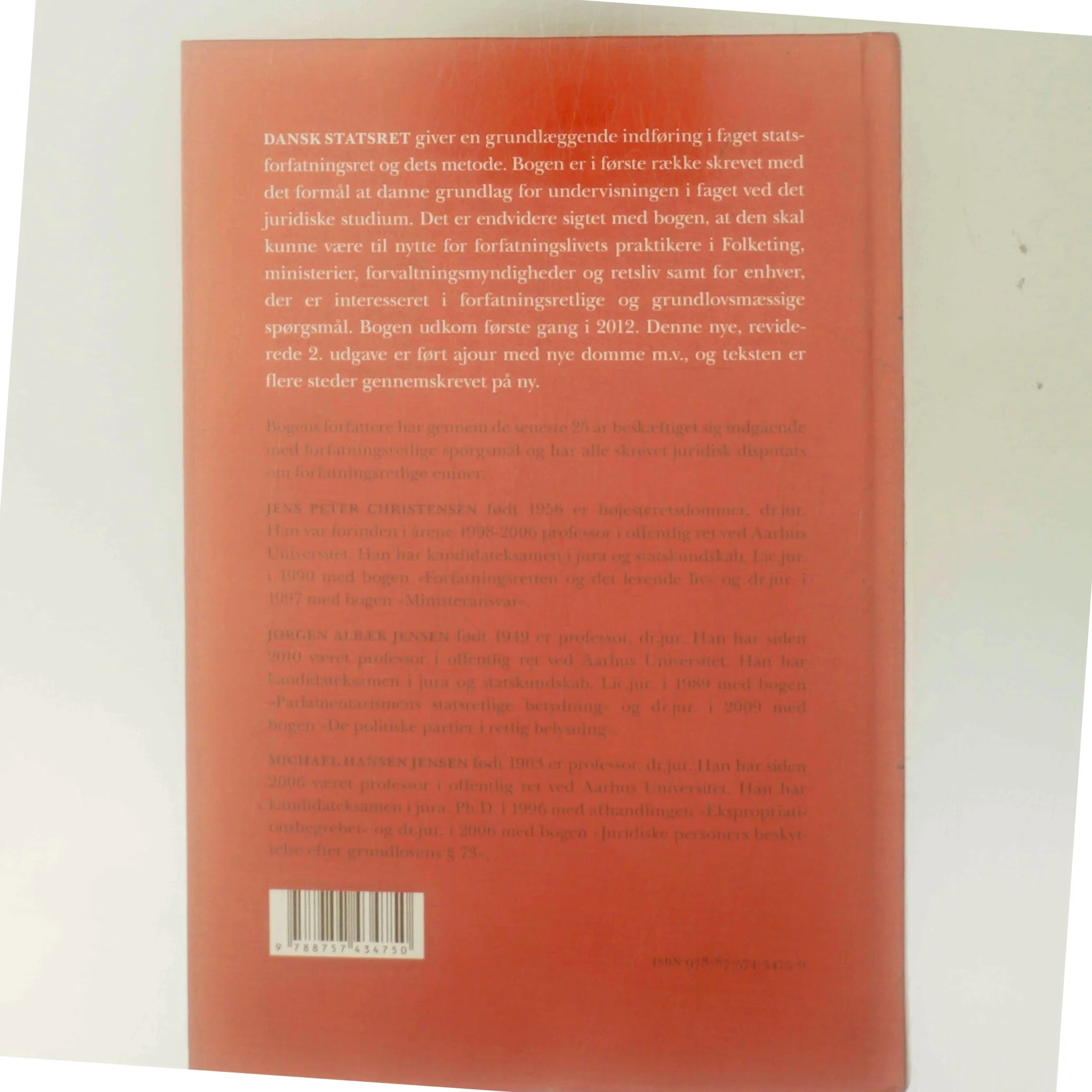 Dansk statsret af Jens Peter Christensen (f. 1956) (Bog)