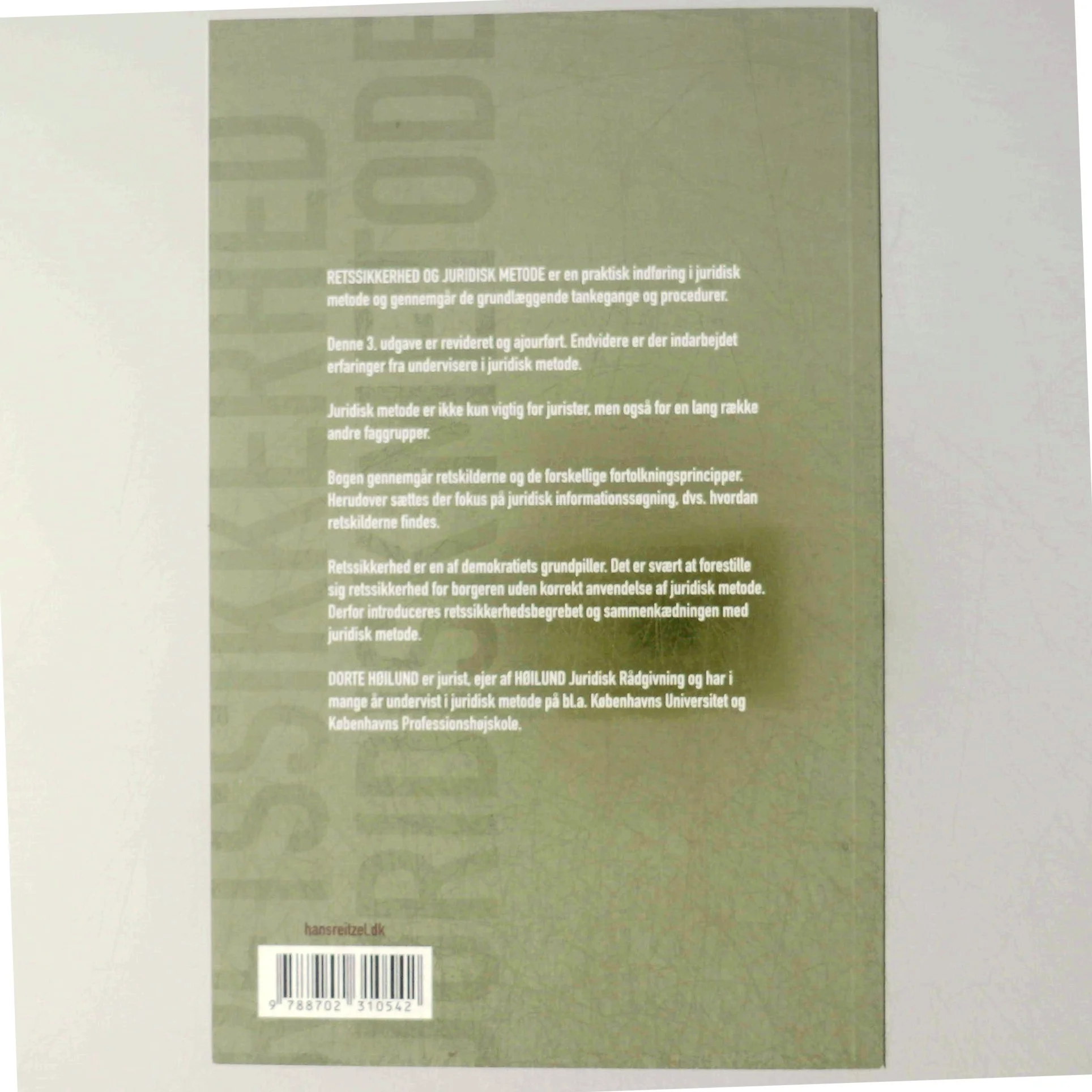 Retssikkerhed og juridisk metode af Dorte Høilund (Bog)