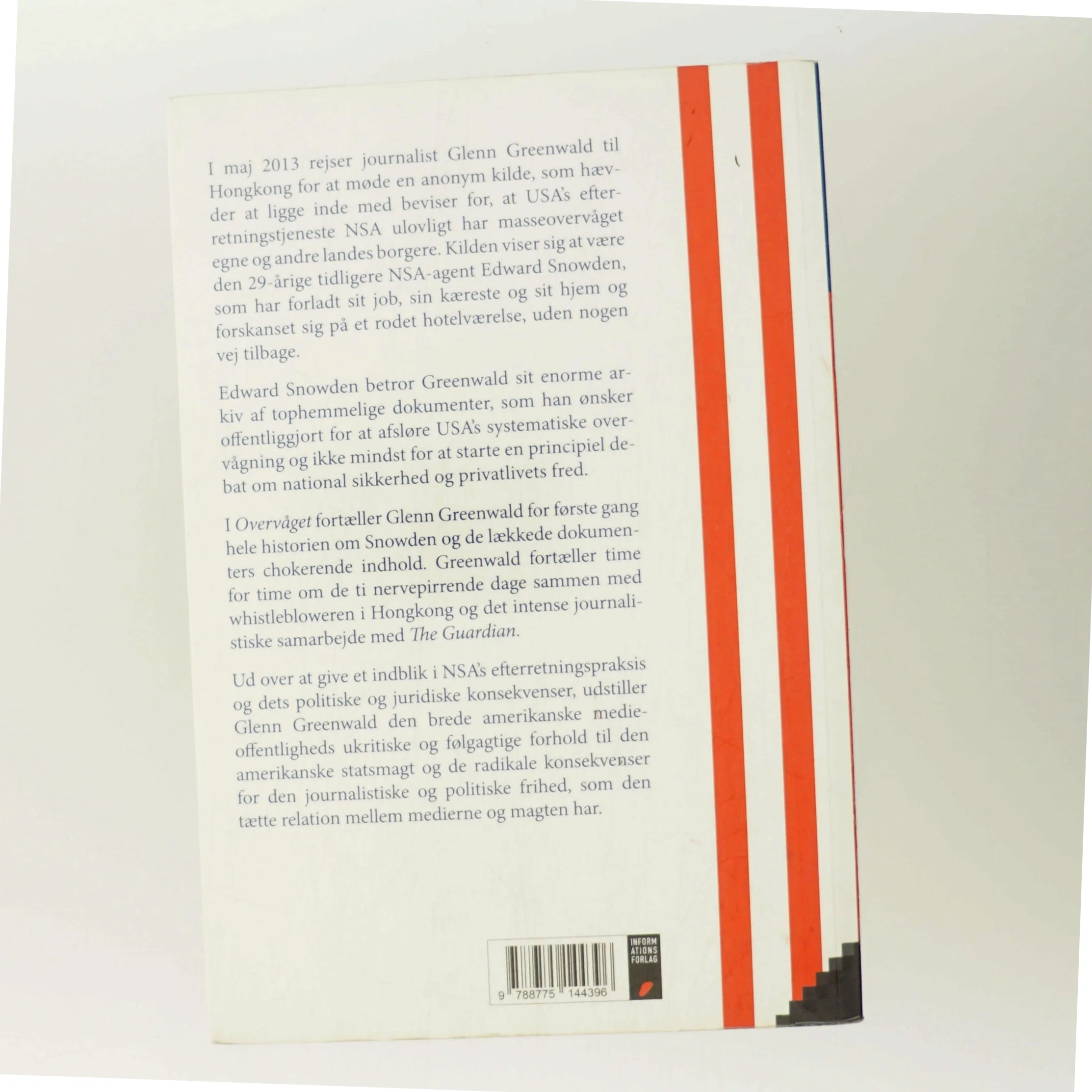 Overvåget : en insiderberetning om Edward Snowden, NSA og den amerikanske overvågningsstat af Glenn Greenwald (Bog)