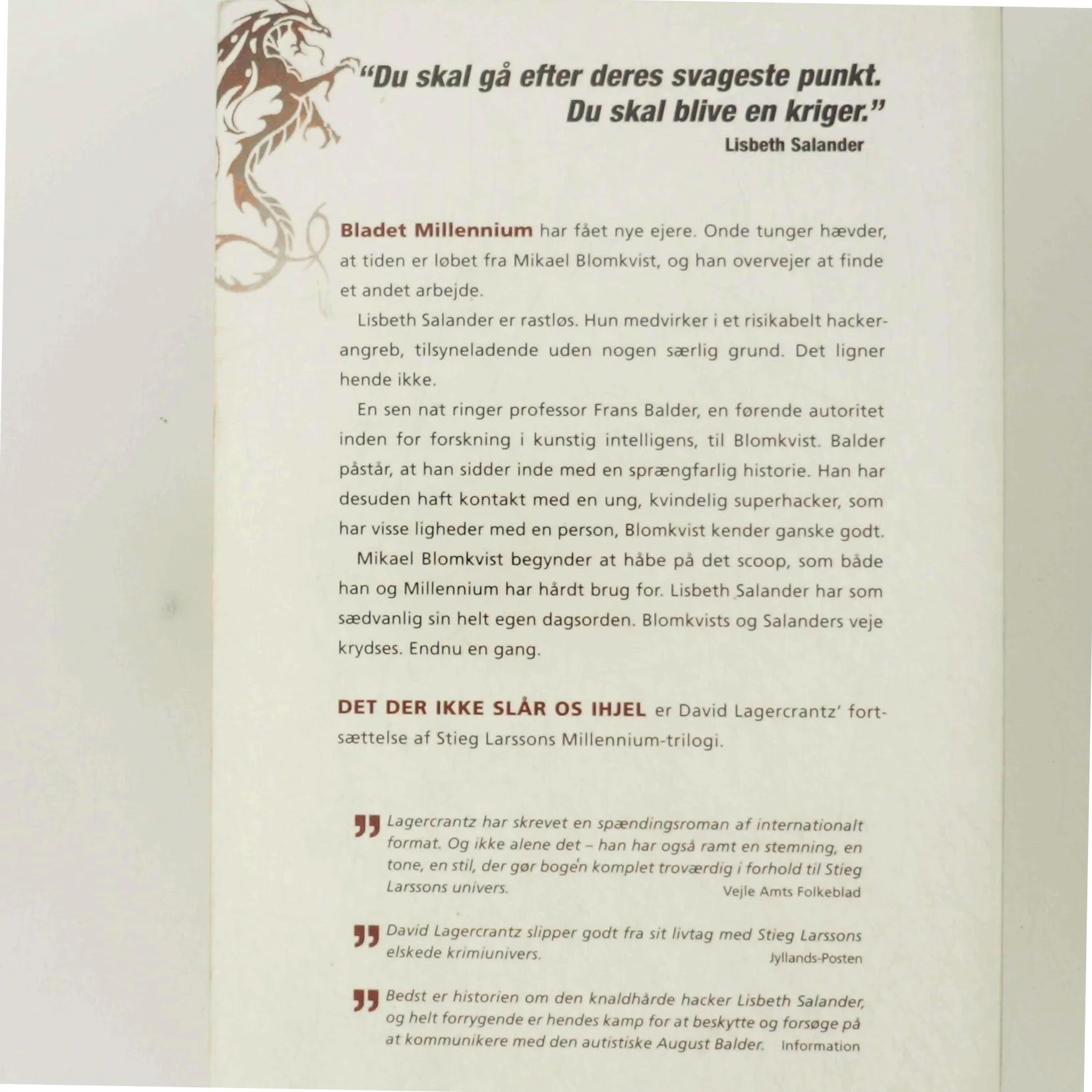 Det der ikke slår os ihjel af David Lagercrantz (Bog)