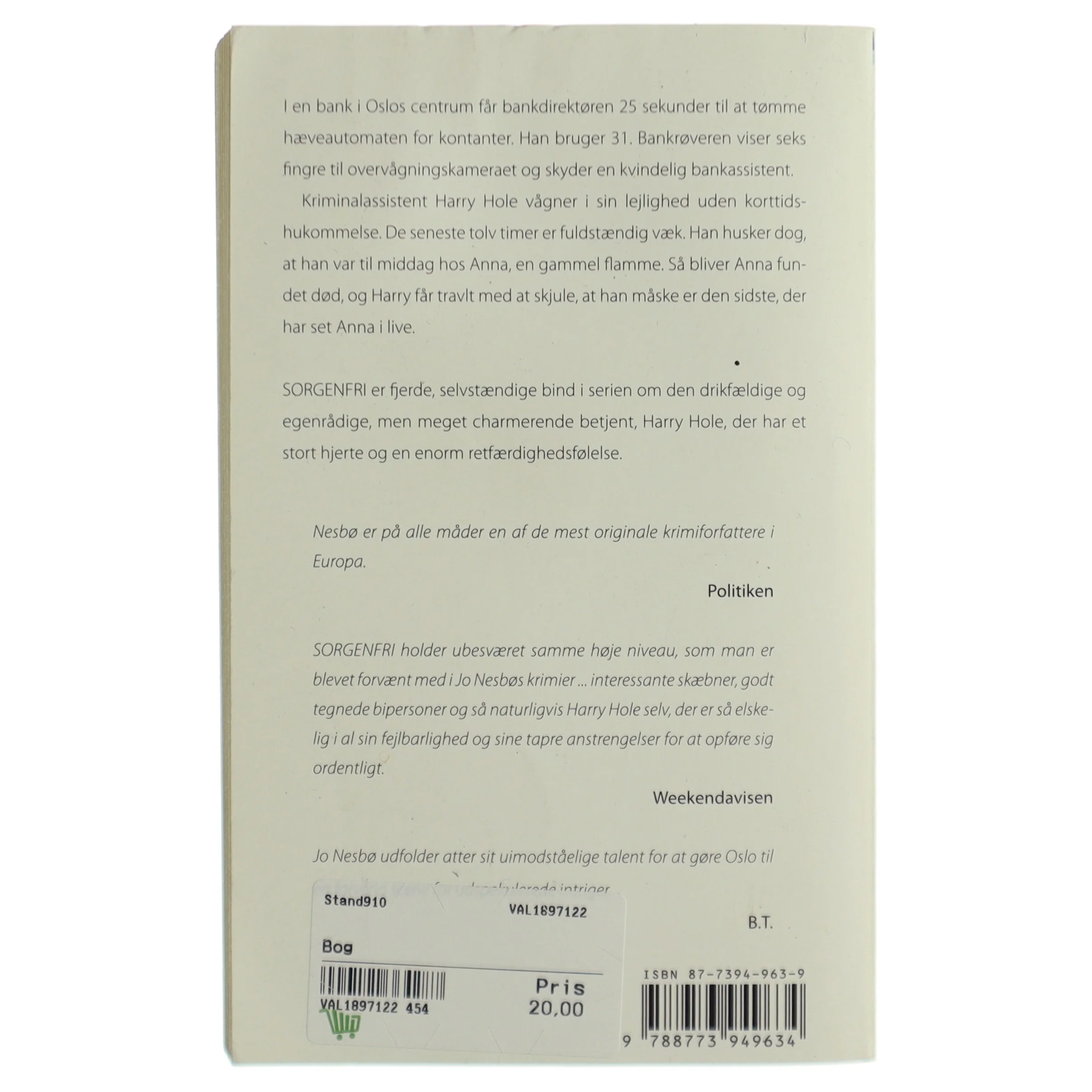 Sorgenfri af Jo Nesbø (Bog)