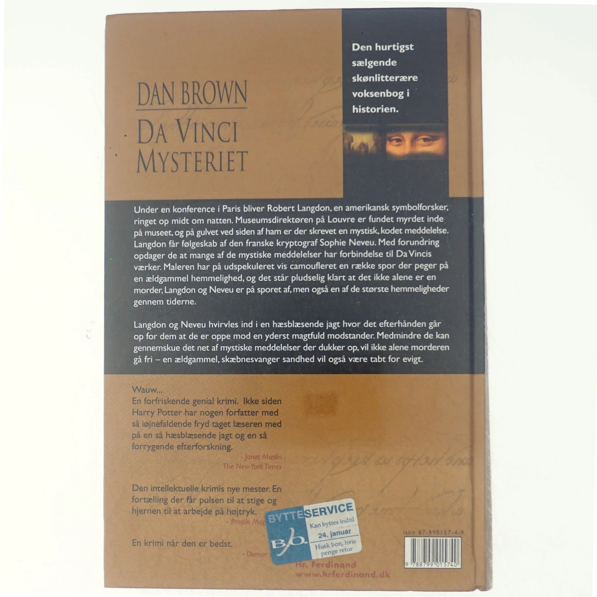 Da Vinci Mysteriet af Dan Brown (Bog)