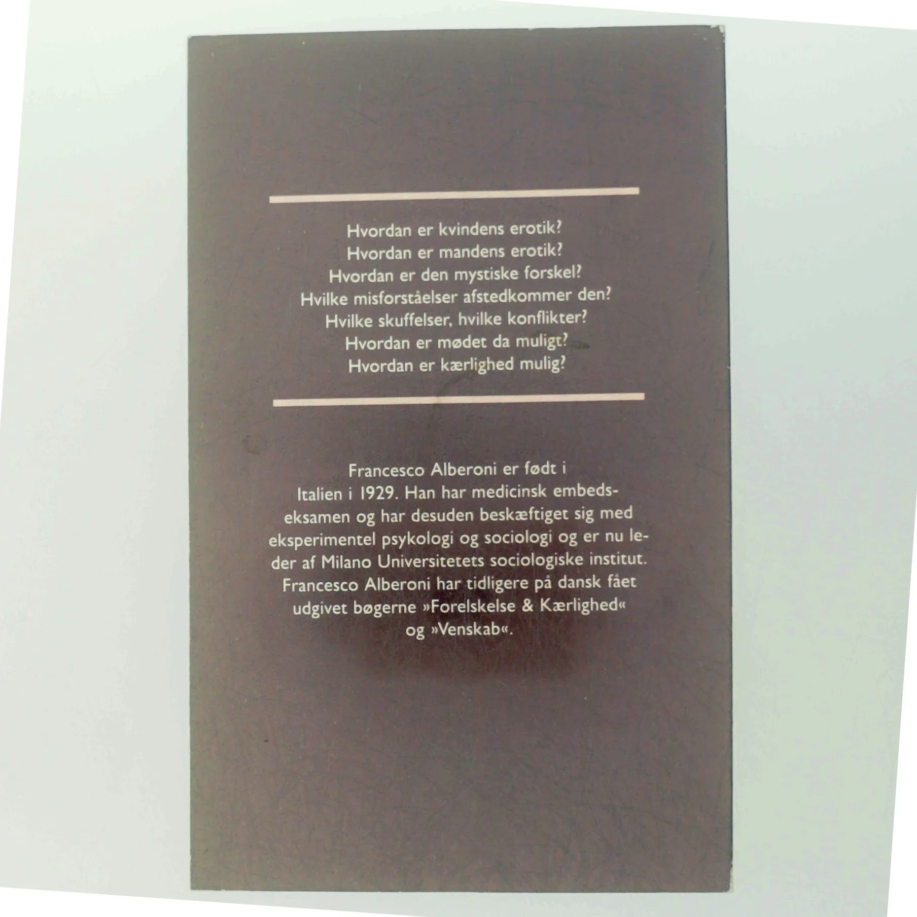 Francesco Alberoni - Erotik fra Politikens Bogklub