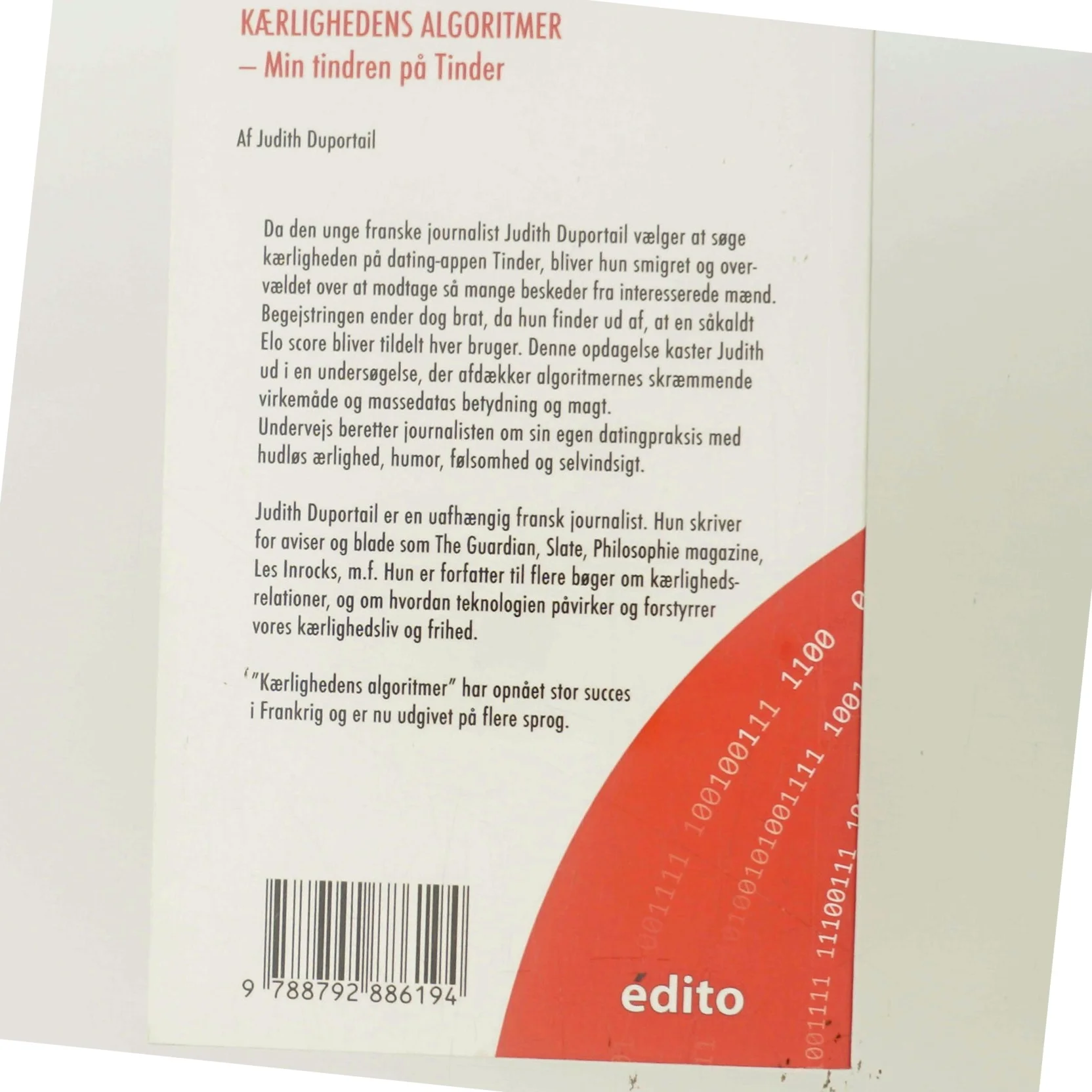 Kærlighedens algoritmer : min tindren på Tinder af Judith Duportail (Bog)