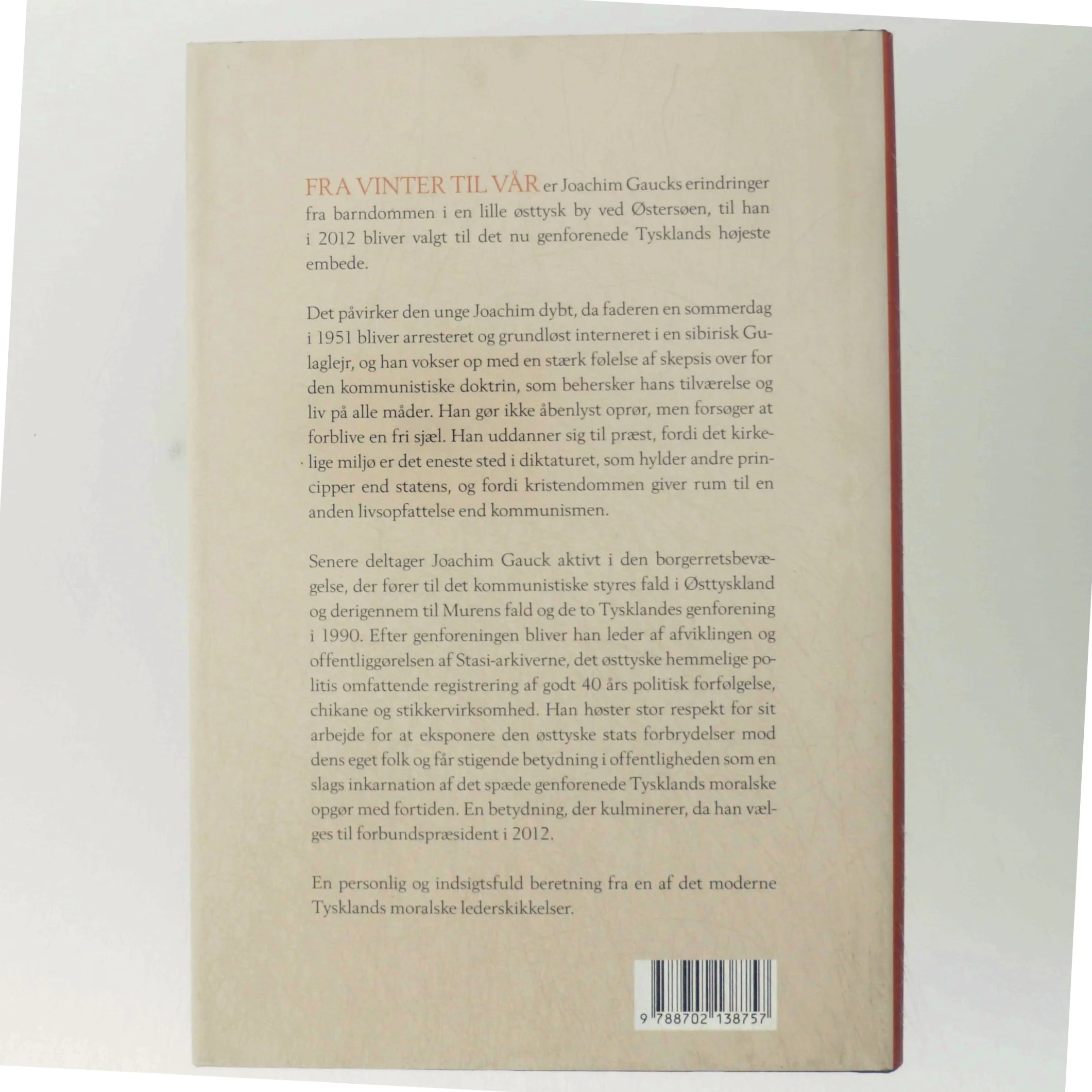 Fra vinter til vår : mit livs rejse - fra præst i DDR til præsident i det genforenede Tyskland af Joachim Gauck (Bog)