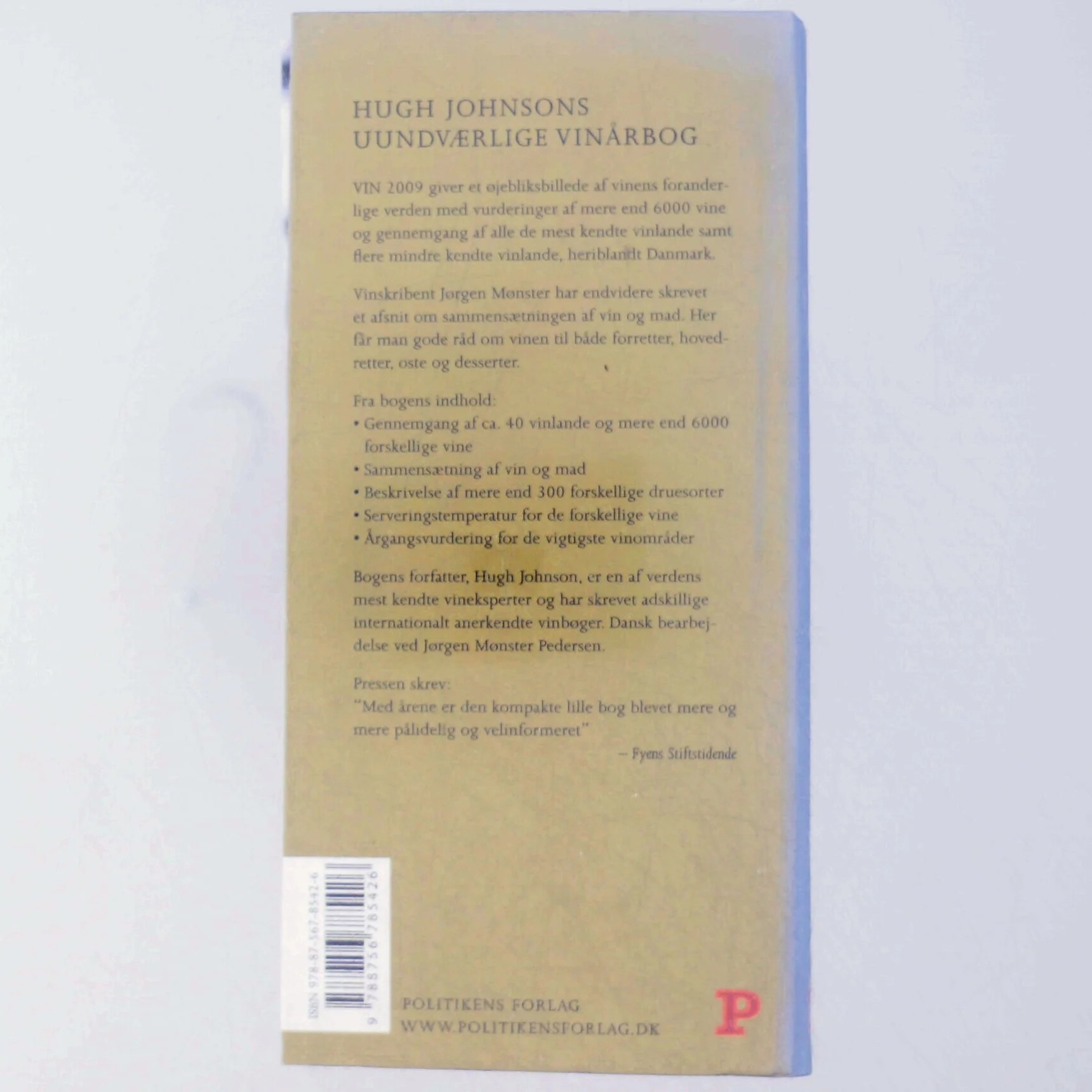 Hugh Johnsons Vinguide 2009 (Bog) fra Politikens Forlag