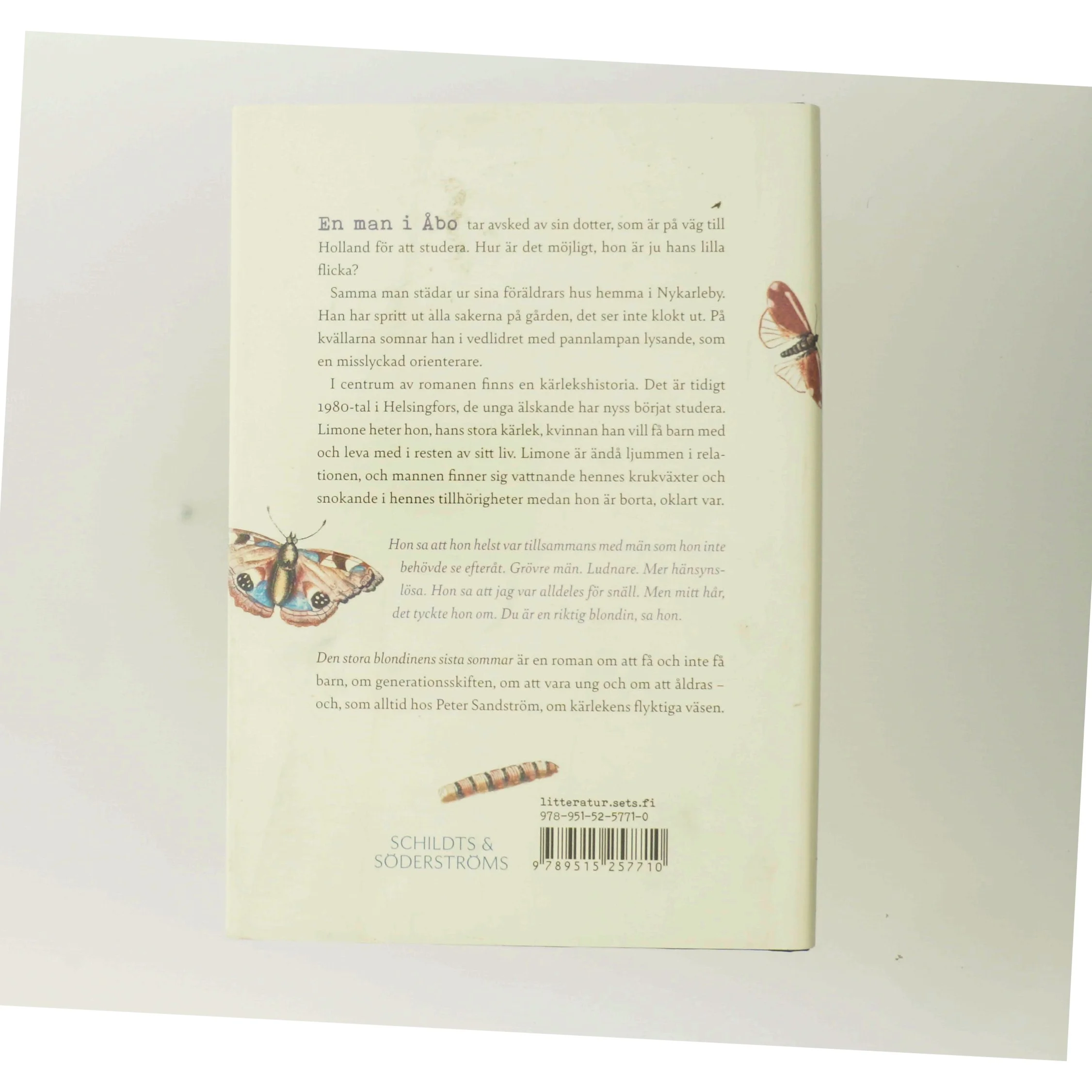 Den stora blondinens sista sommar : roman af Peter Sandström (f. 1963) (Bog)