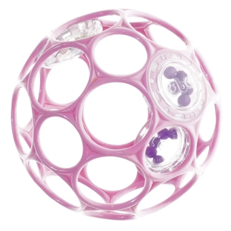 Lyserød babylegetøj bold (str. 8 cm)