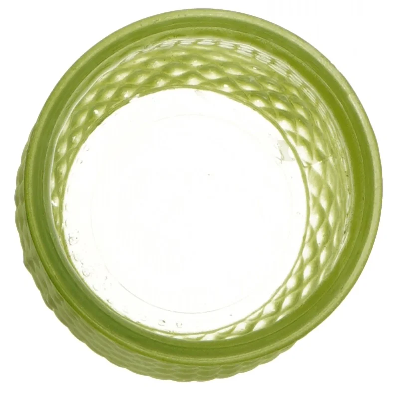 Grønt dekoreret lysglas (str. 11 cm)