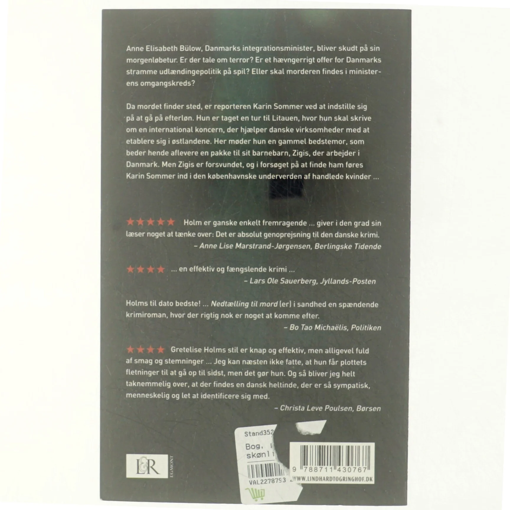 Nedtælling til mord af Gretelise Holm (f. 1946) (Bog)