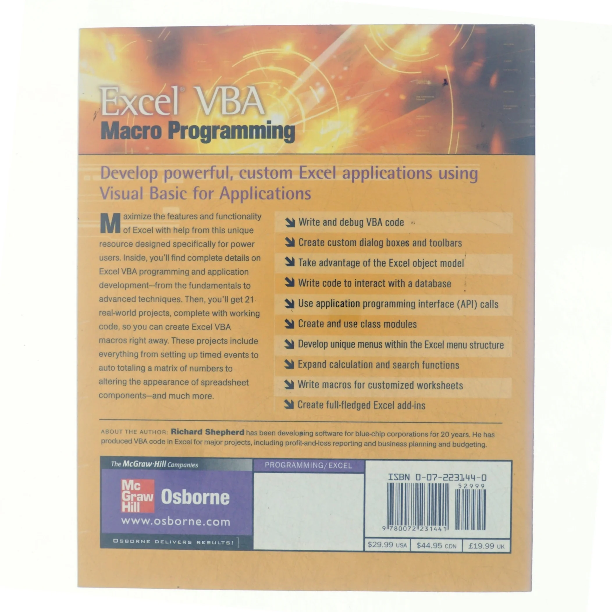 Excel VBA macro programming af Richard Shepherd (Bog)