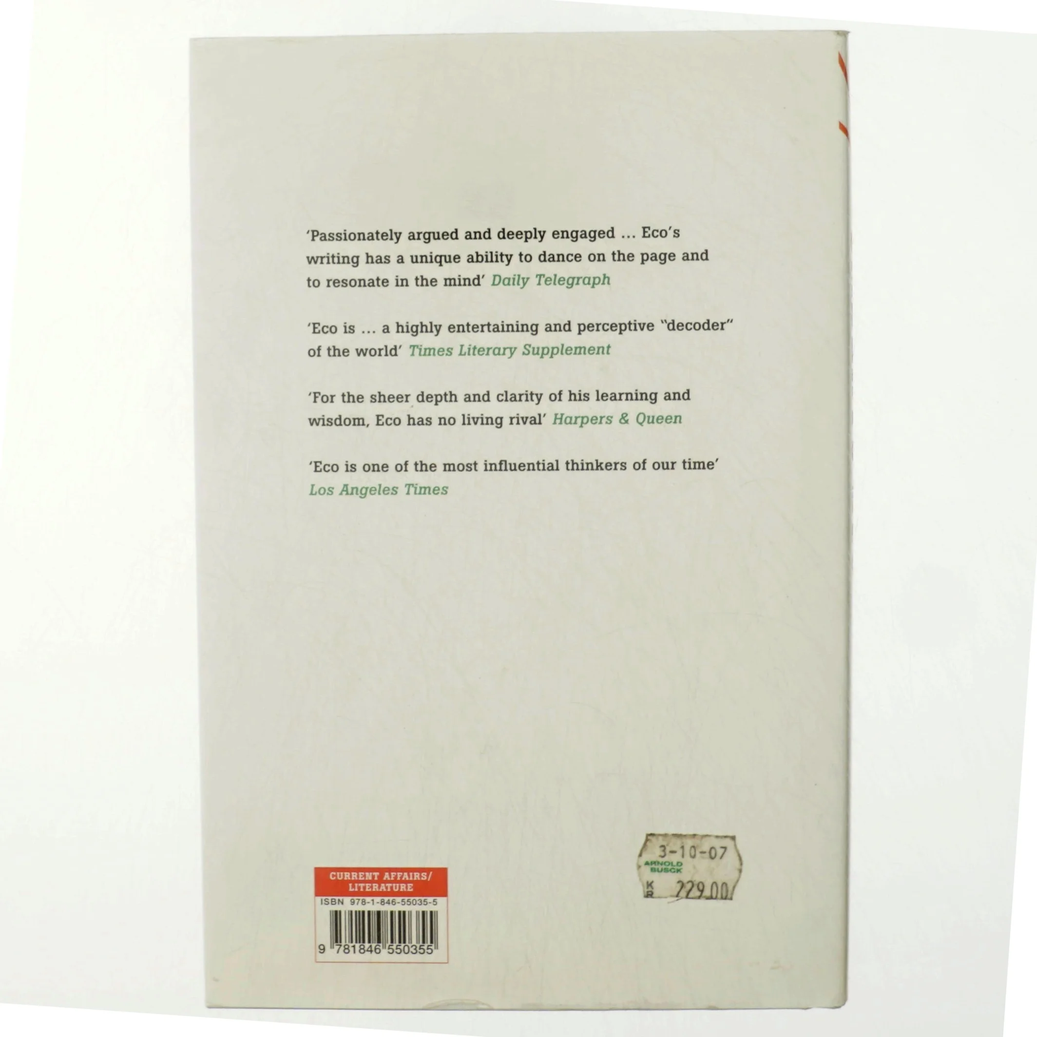 Turning back the clock af Umberto Eco (Bog)