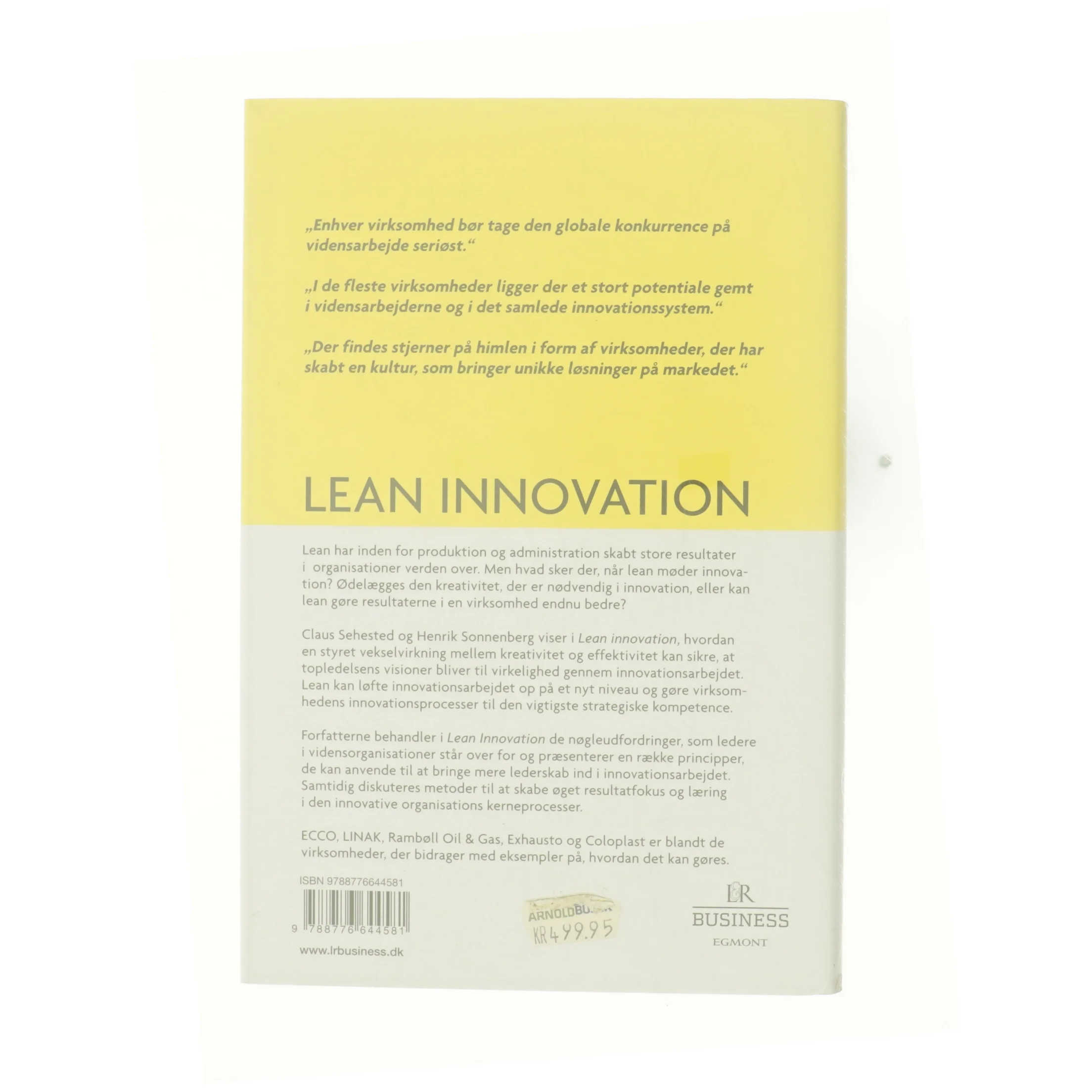 Lean innovation : hurtigt fra viden til værdi af Claus Sehested (Bog)