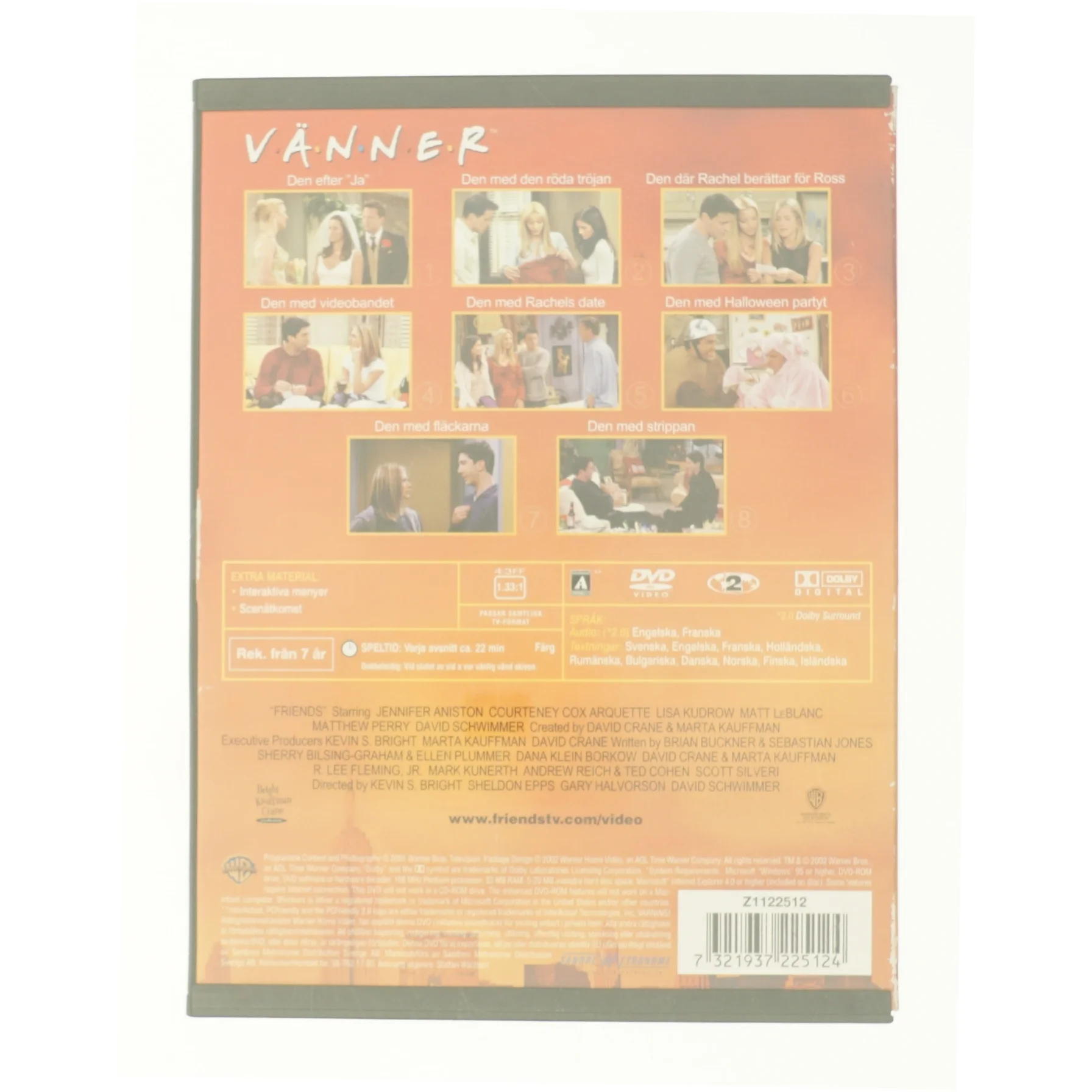 Vänner - år 8, afsnit 1-8 fra DVD