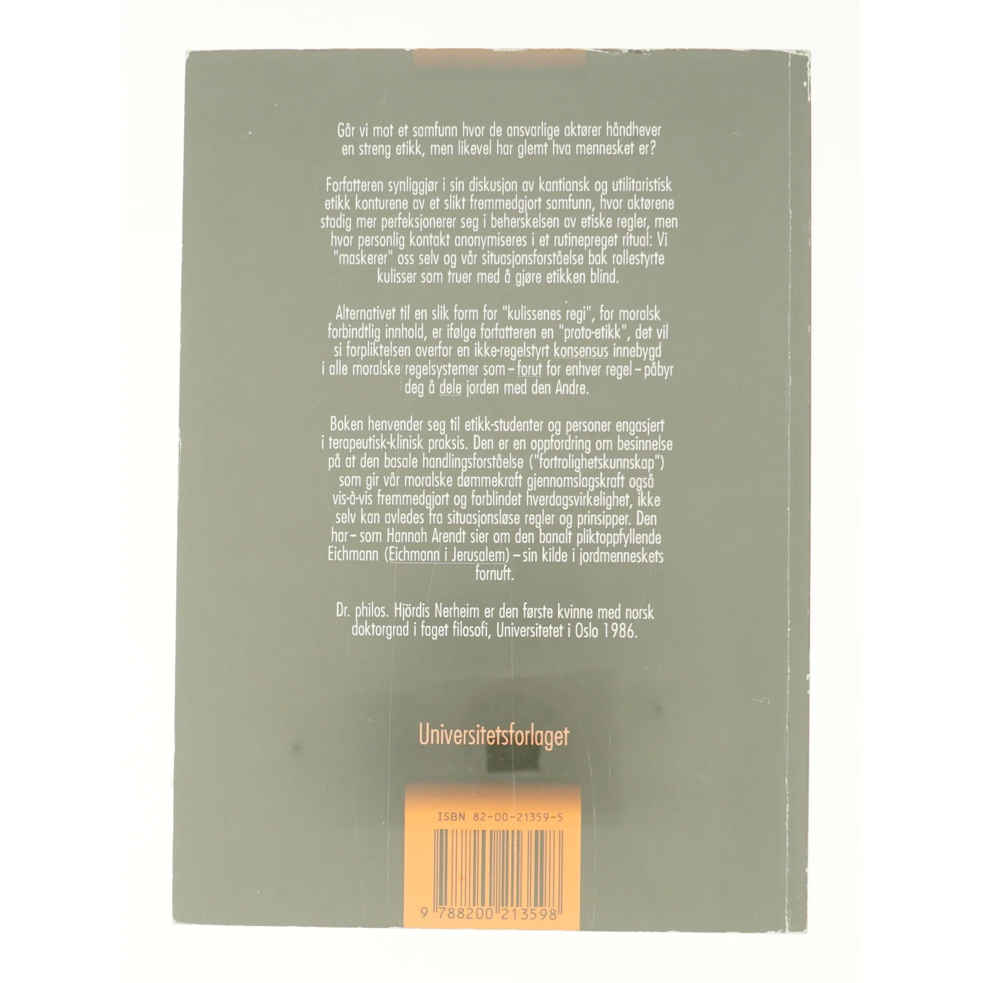 Den etiske grunnerfaring af Hjördis Nerheim (Bog)