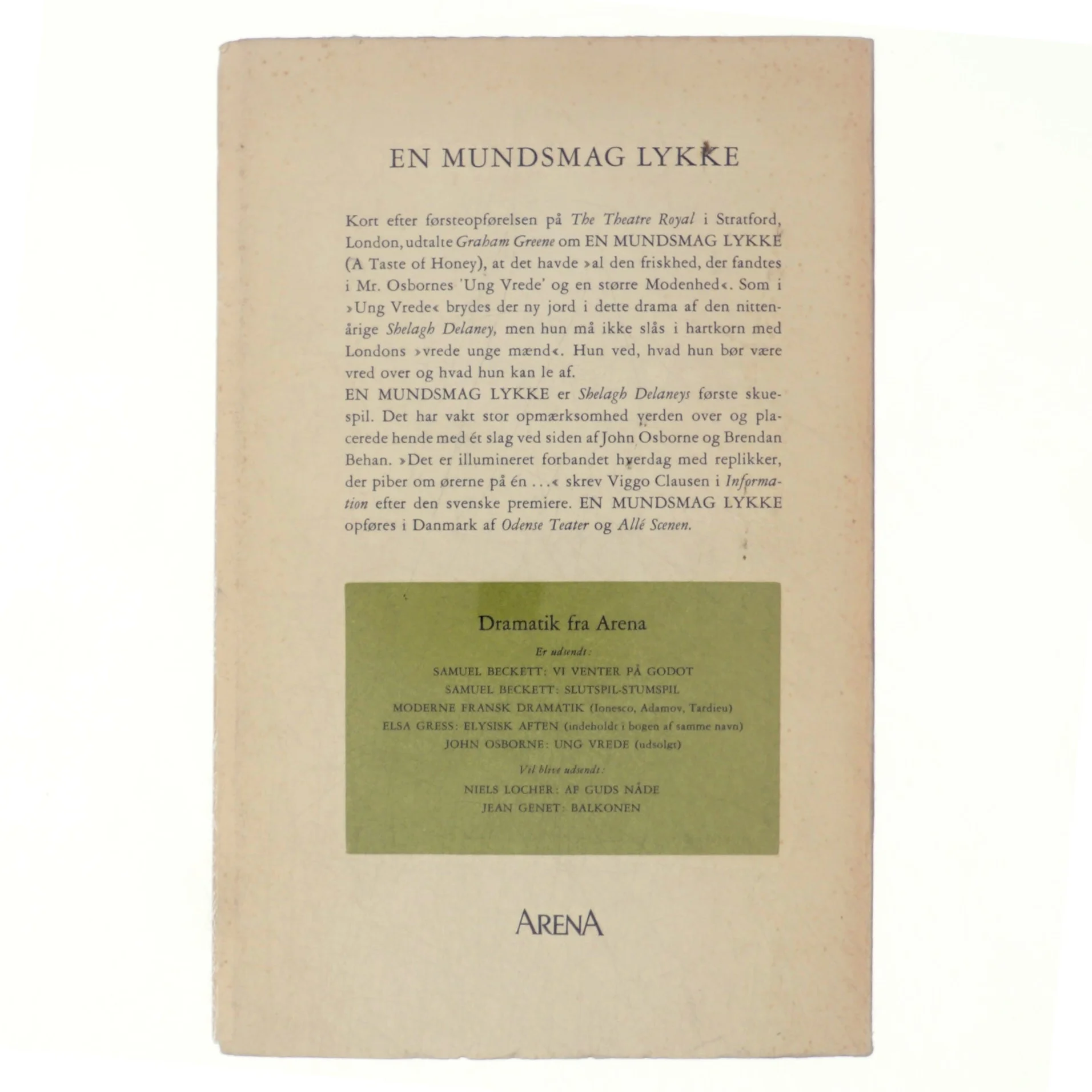 En mundsmag lykke af Shelagh Delaney