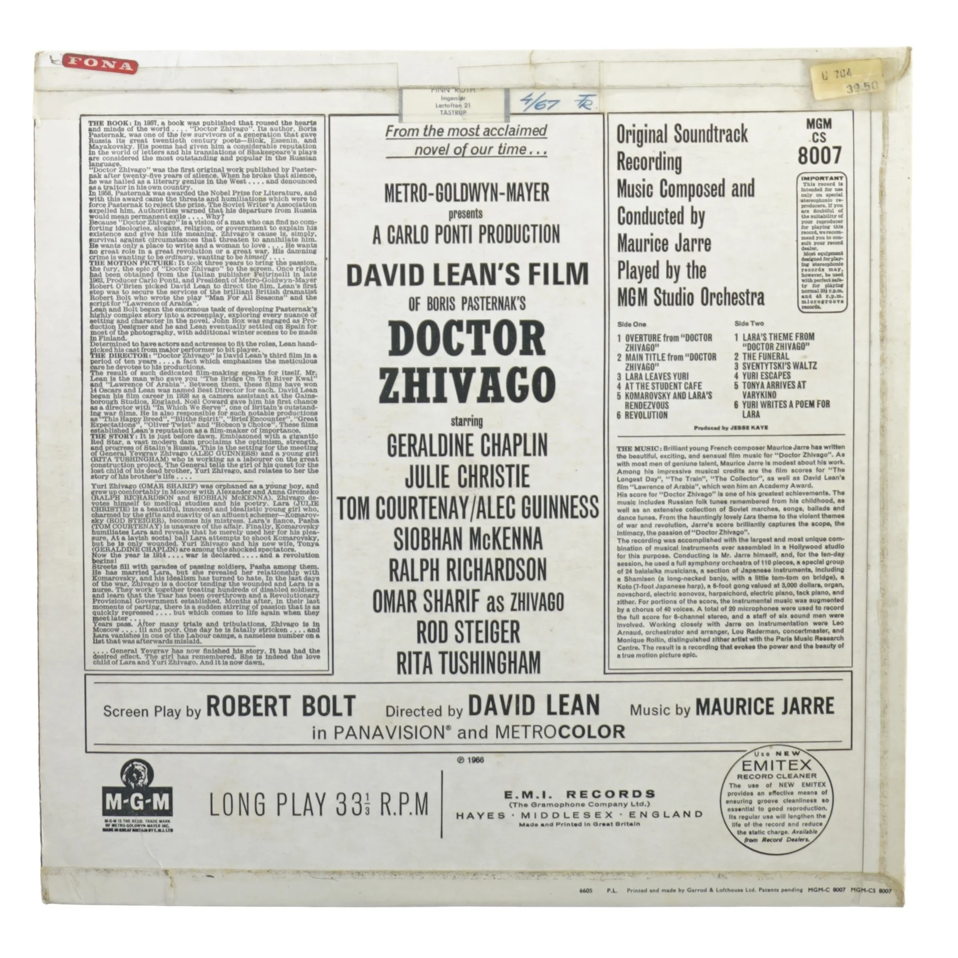 Doctor Zhivago fra Mgm (str. 30 cm)