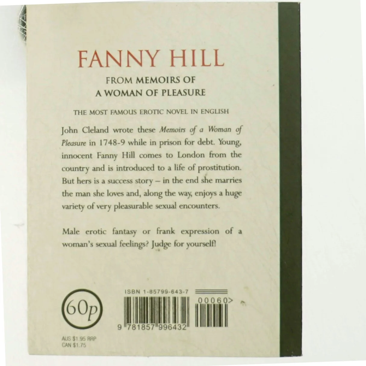 Fanny Hill af John Cleland (Bog)