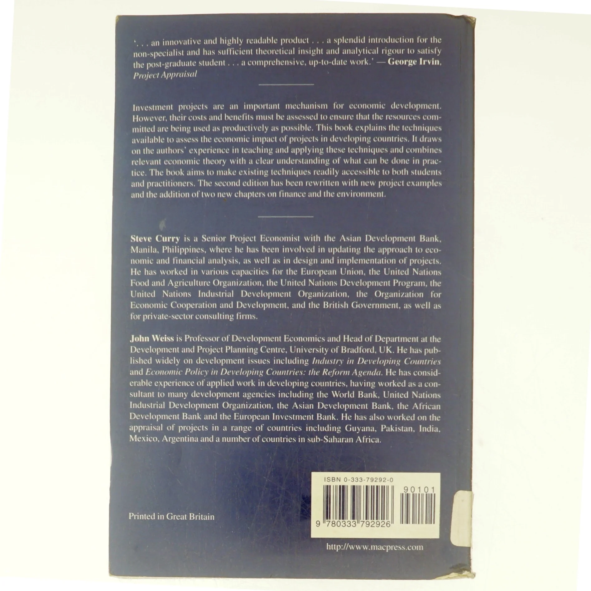 Project Analysis in Developing Countries af S. Curry, J. Weiss (Bog)