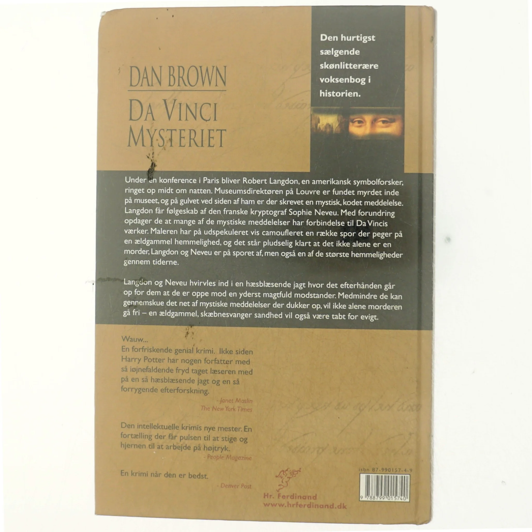 Da Vinci Mysteriet af Dan Brown (Bog)