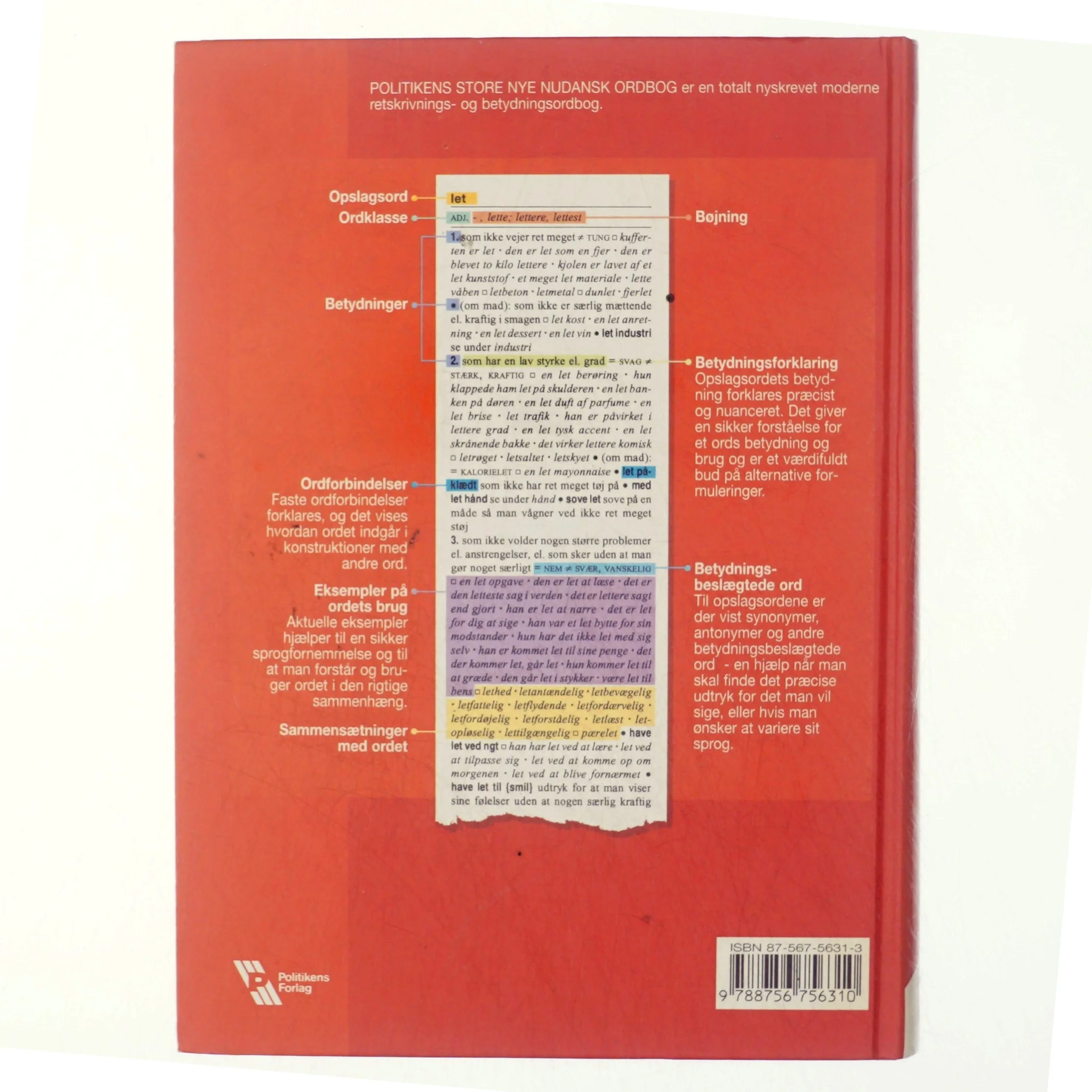 Politikens Store Nye Nudansk Ordbog (Danish Edition) (Bog)