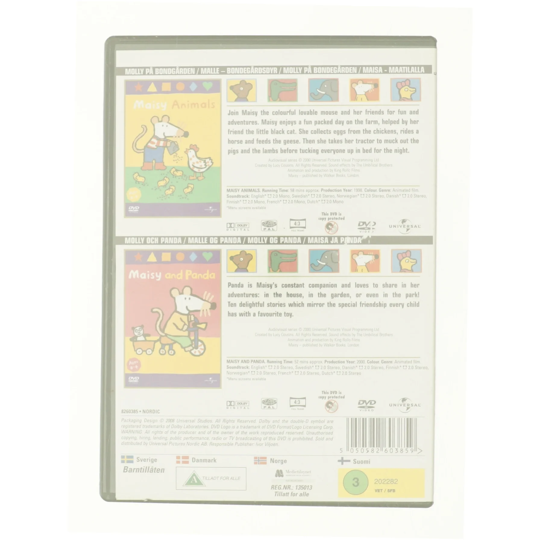 Maisy Animals og Maisy and panda fra DVD