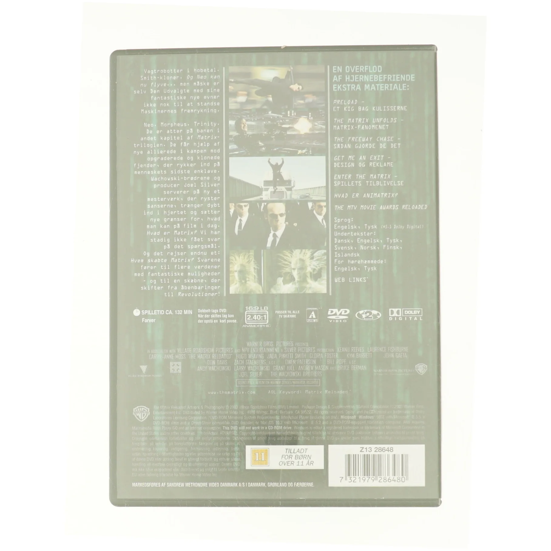 Matrix Reloaded, the fra DVD