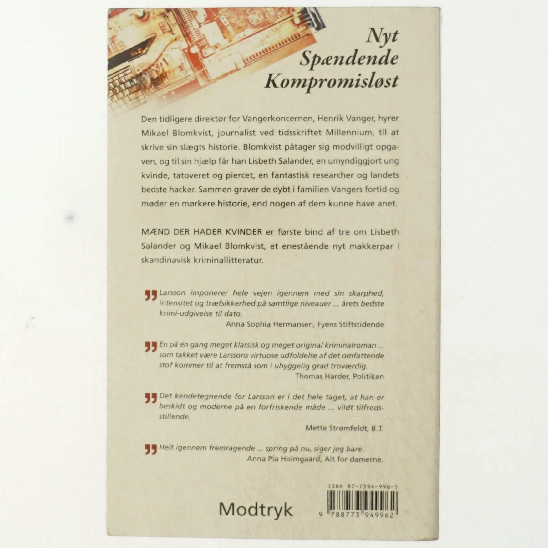 Mænd der hader kvinder af Stieg Larsson, Stieg Larsson (Bog)