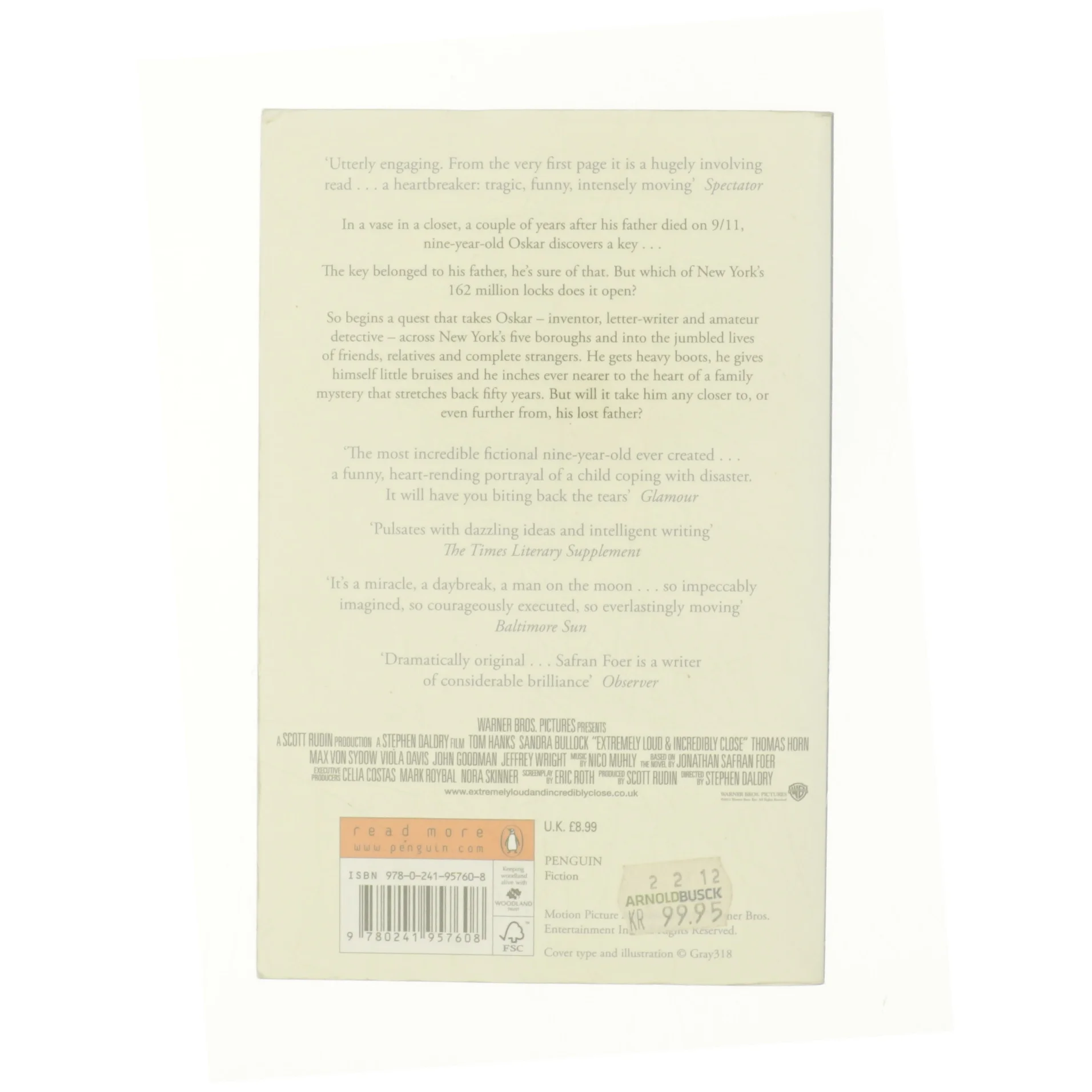 Extremely loud & incredibly close af Jonathan Safran Foer (Bog)