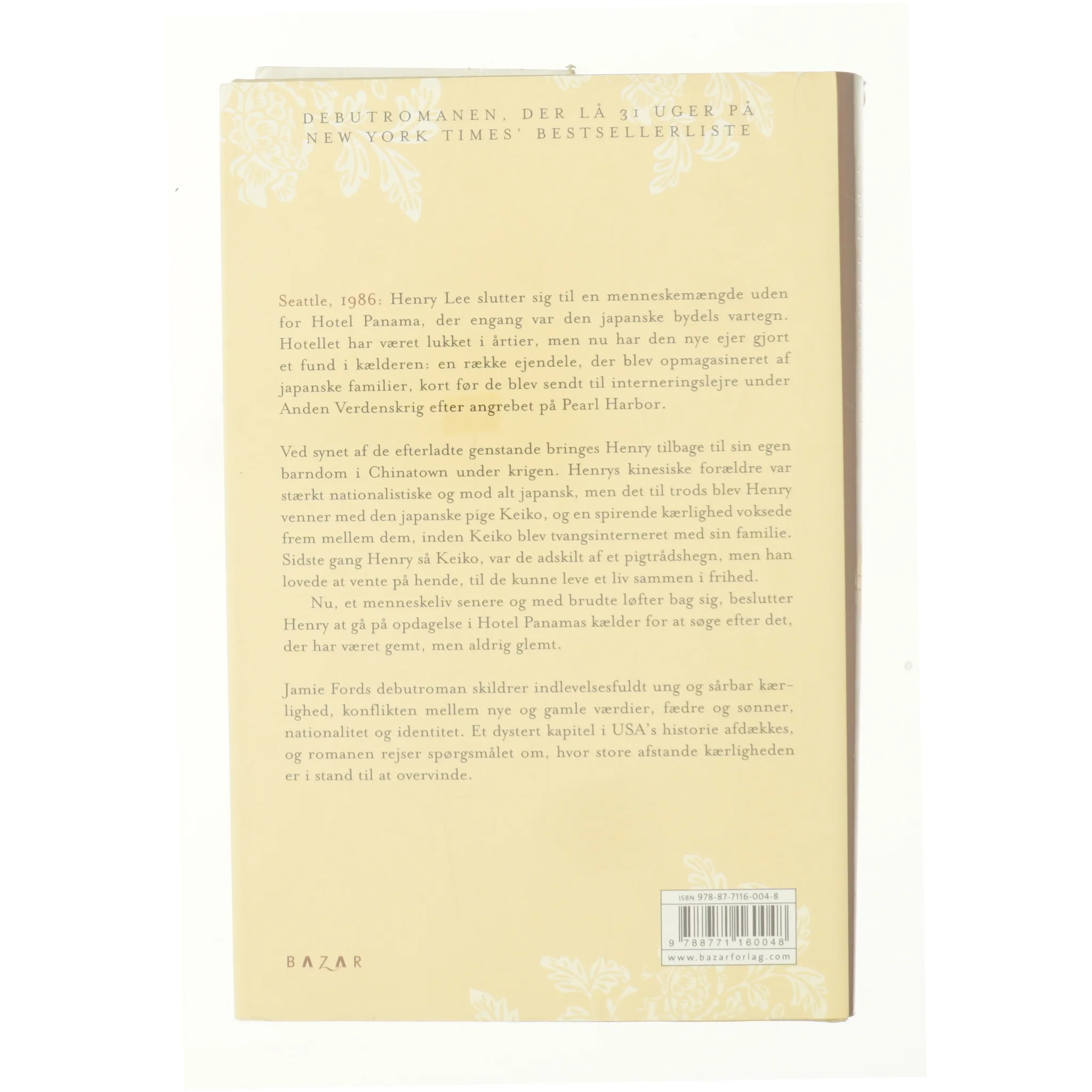 Hotellet på hjørnet af bitter og sød af Jamie Ford (Bog)