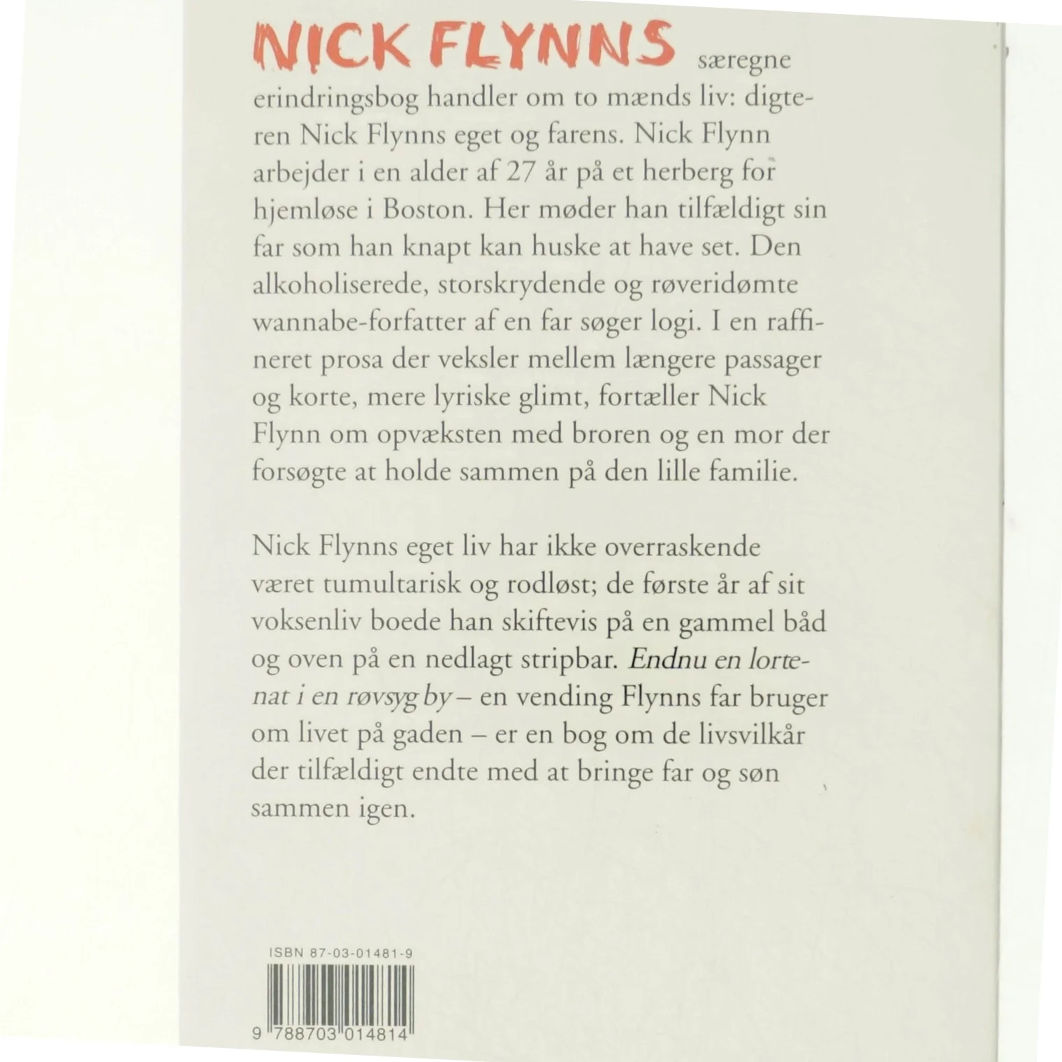 Endnu en lortenat i en røvsyg by af Nick Flynn (Bog)