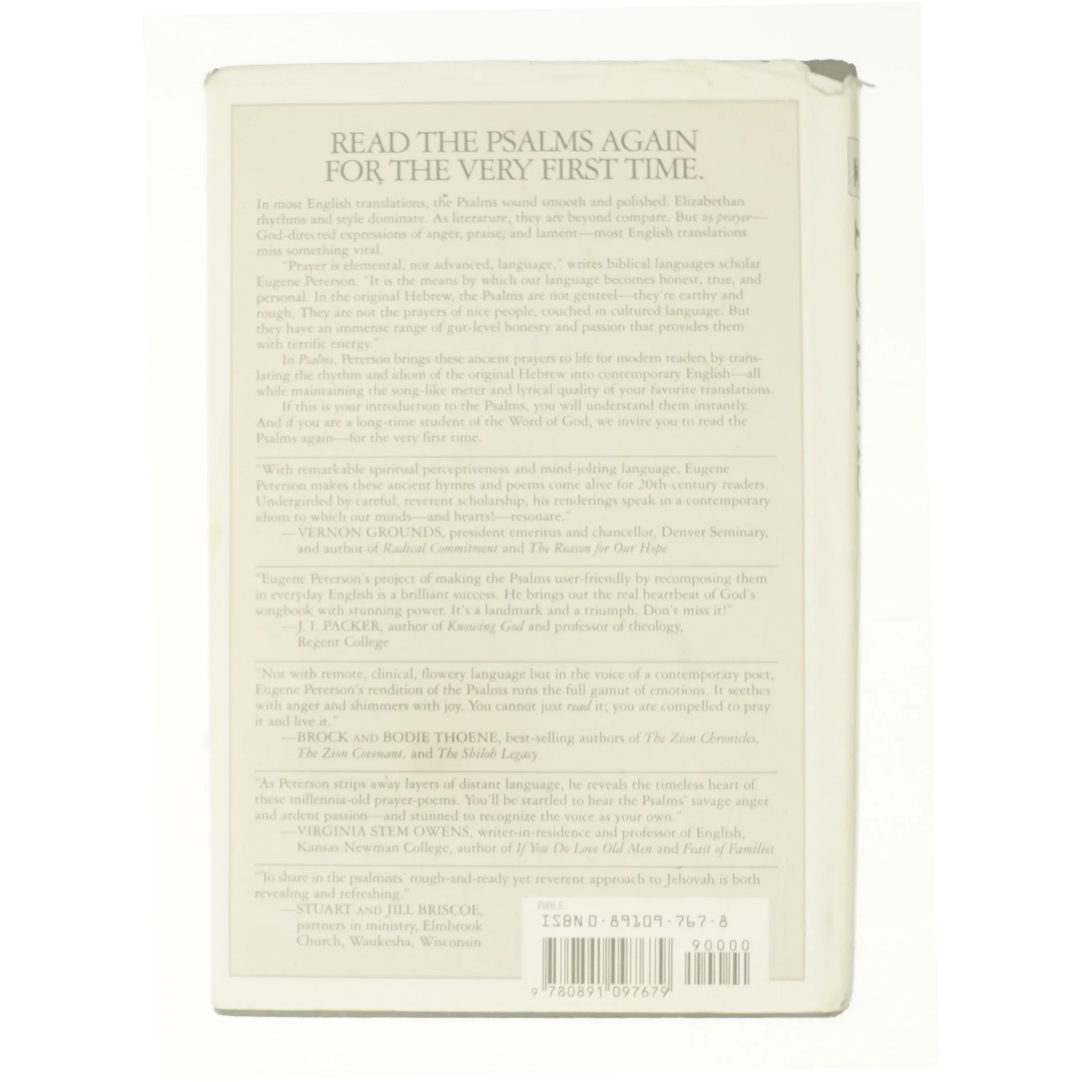 The Message Psalms : Psalms in Contemporary Language by Eugene H. Peterson af Eugene H. Peterson (Bog)