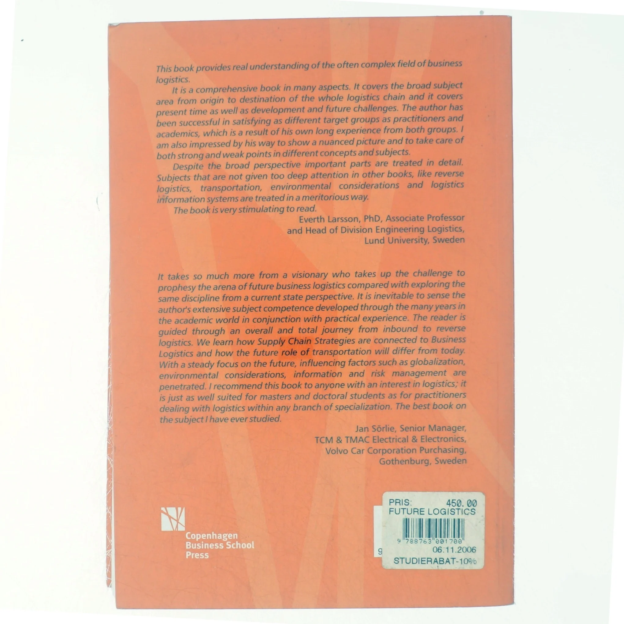 Future logistics challenges af Leif Enarsson (Bog)