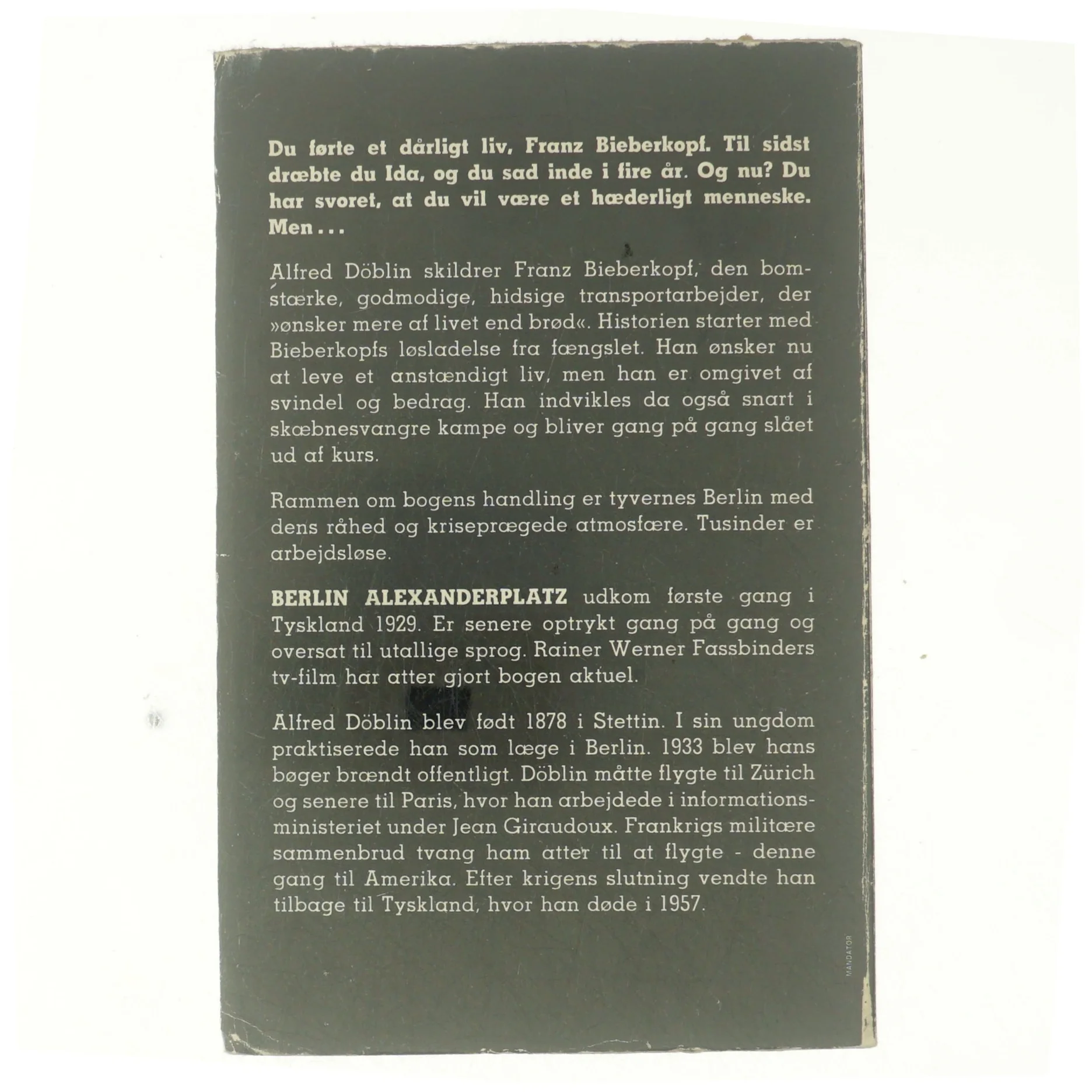 Berlin Alexanderplatz af Alfred Döblin