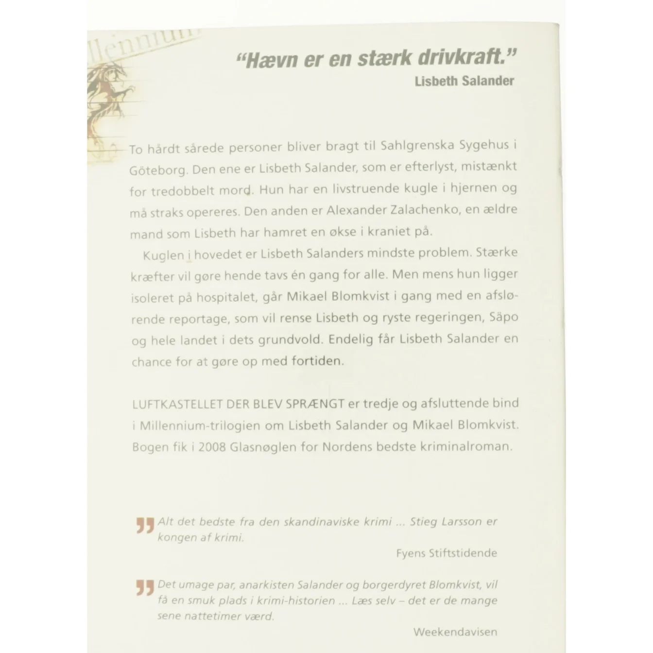 Luftkastellet Der Blev Spraengt (af Stieg Larsson) [Imported] [Paperback] (Danish) (Millennium, 3. Bind) af Stieg Larsson (Bog)