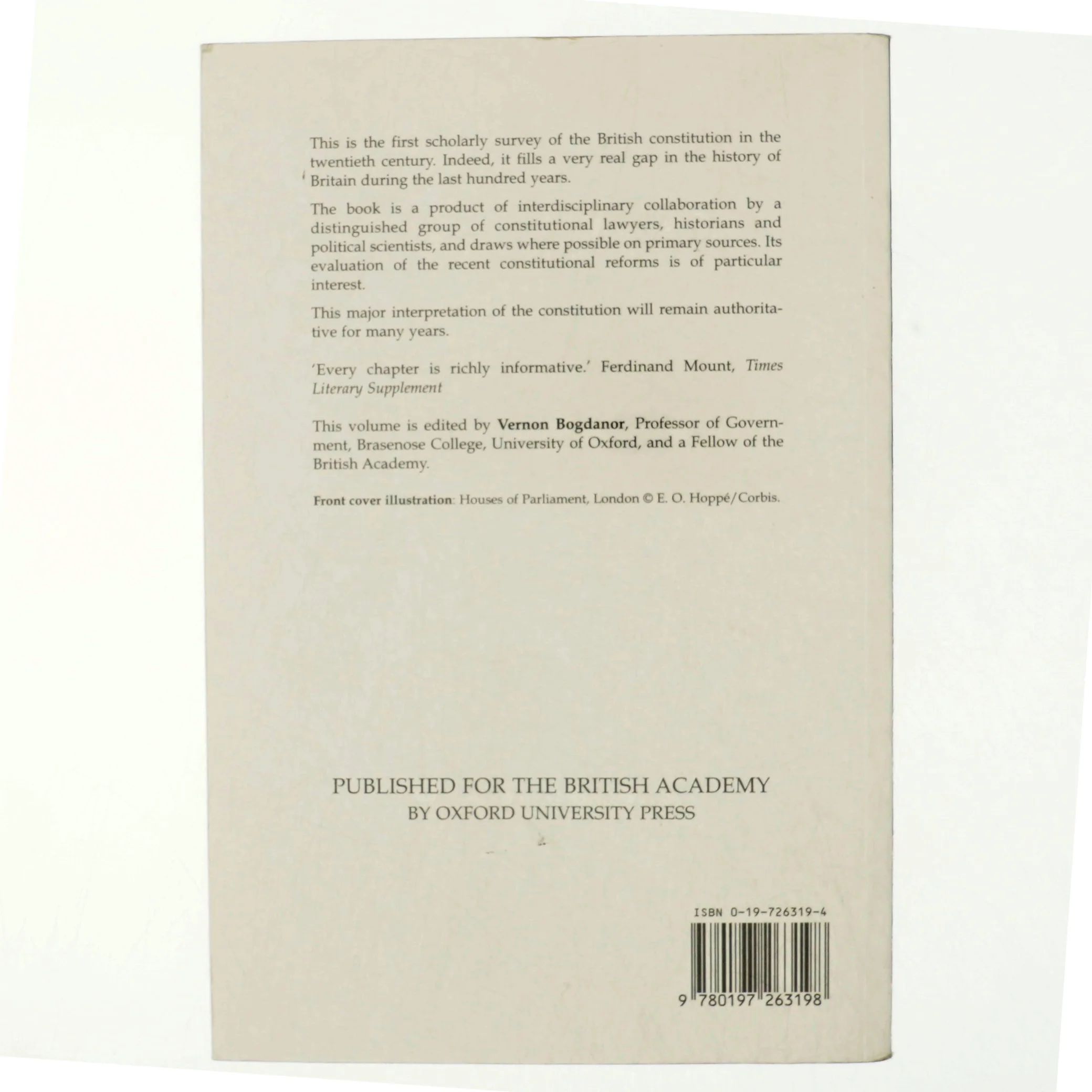 The British Constitution in the Twentieth Century af Vernon Bogdanor (Bog)