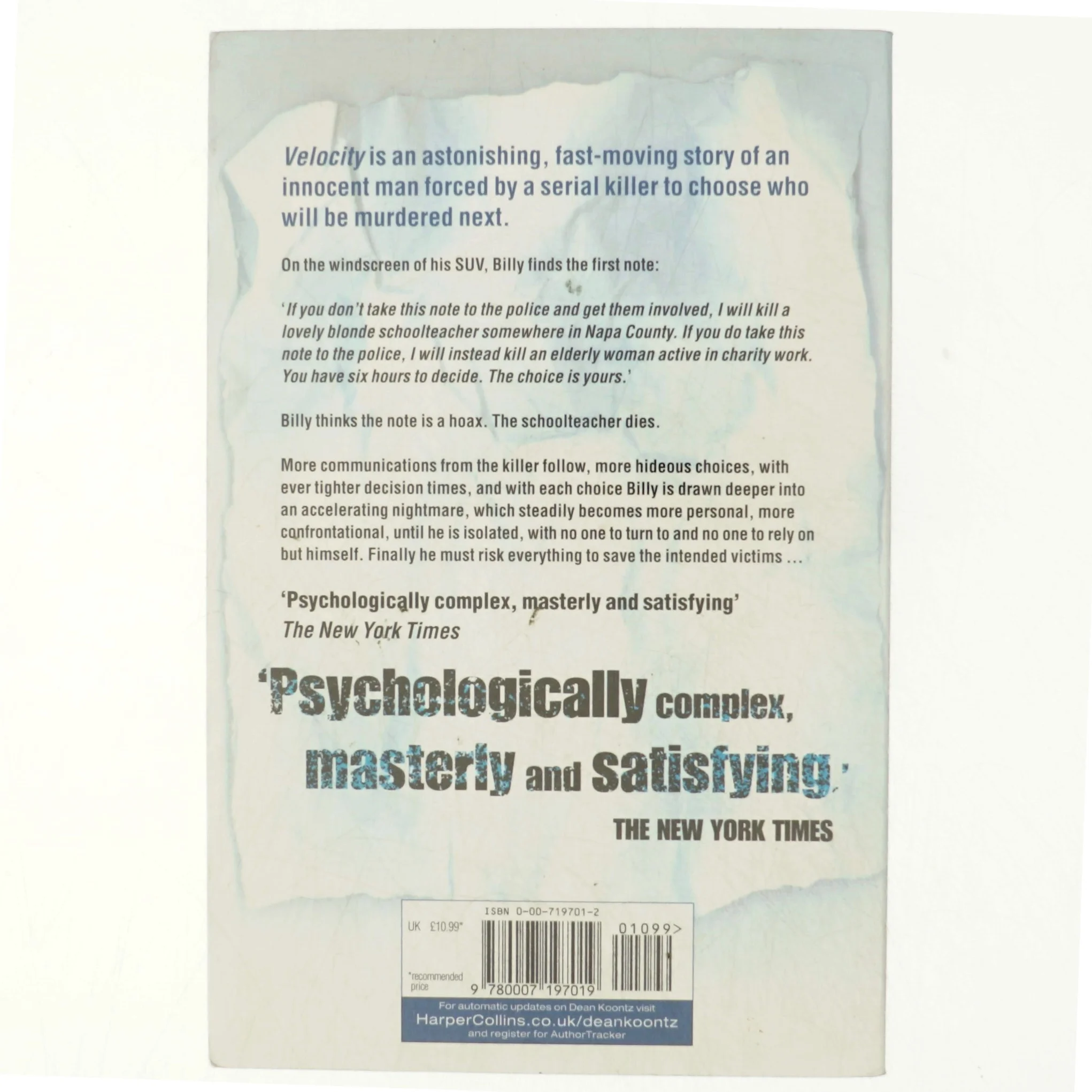 Velocity af Dean Koontz (Bog)